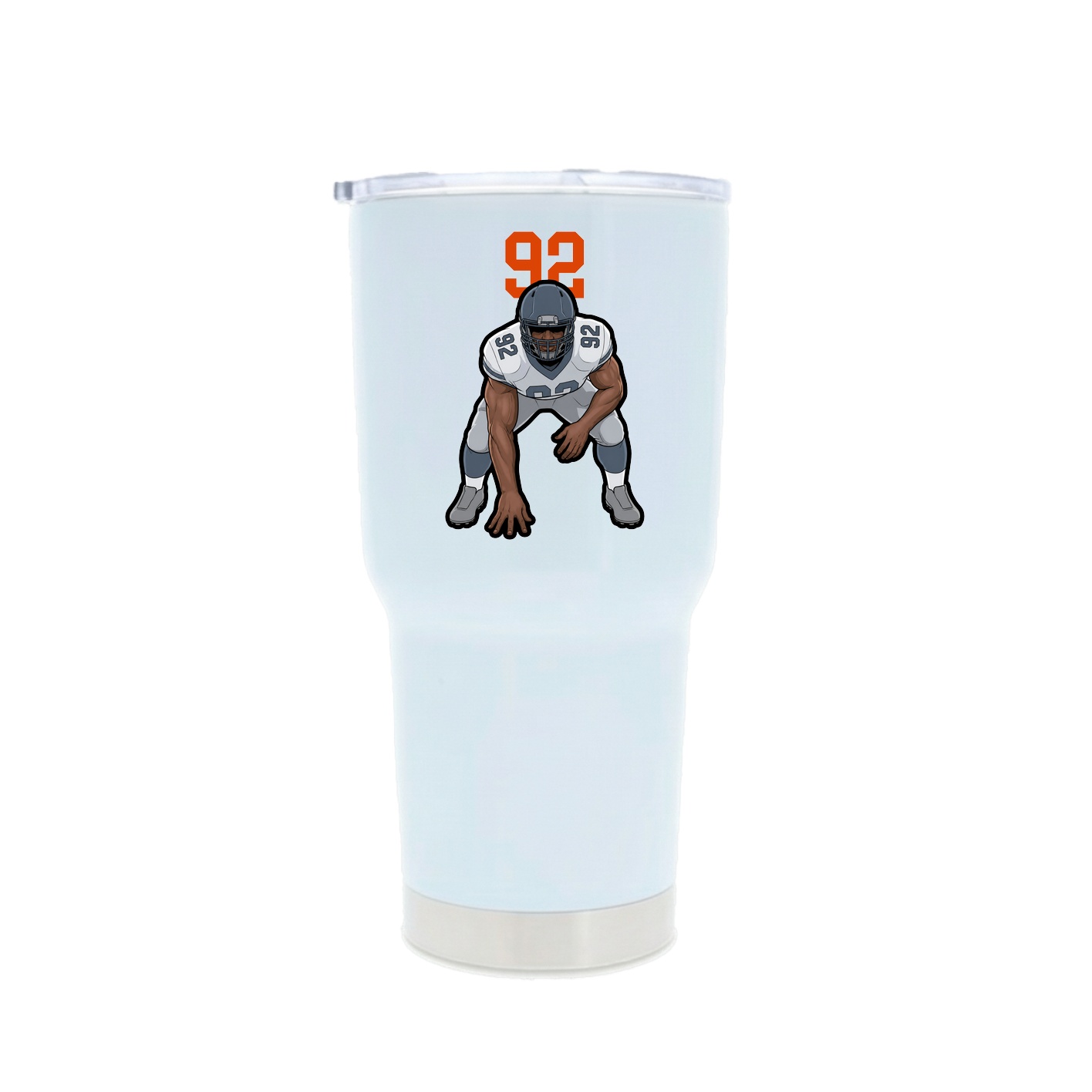 30oz Stainless Steel Tumbler — Number Top in White