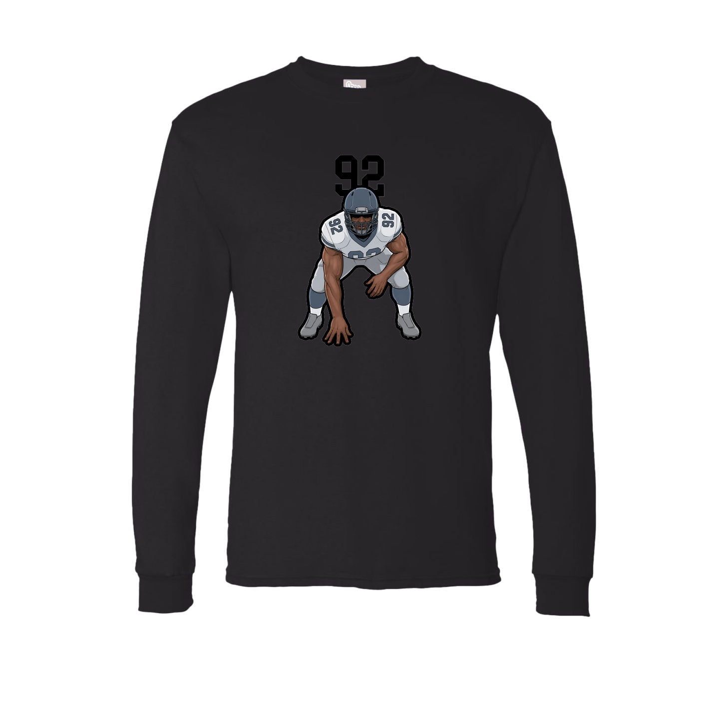 Long Sleeve Tee — Number Top in Black