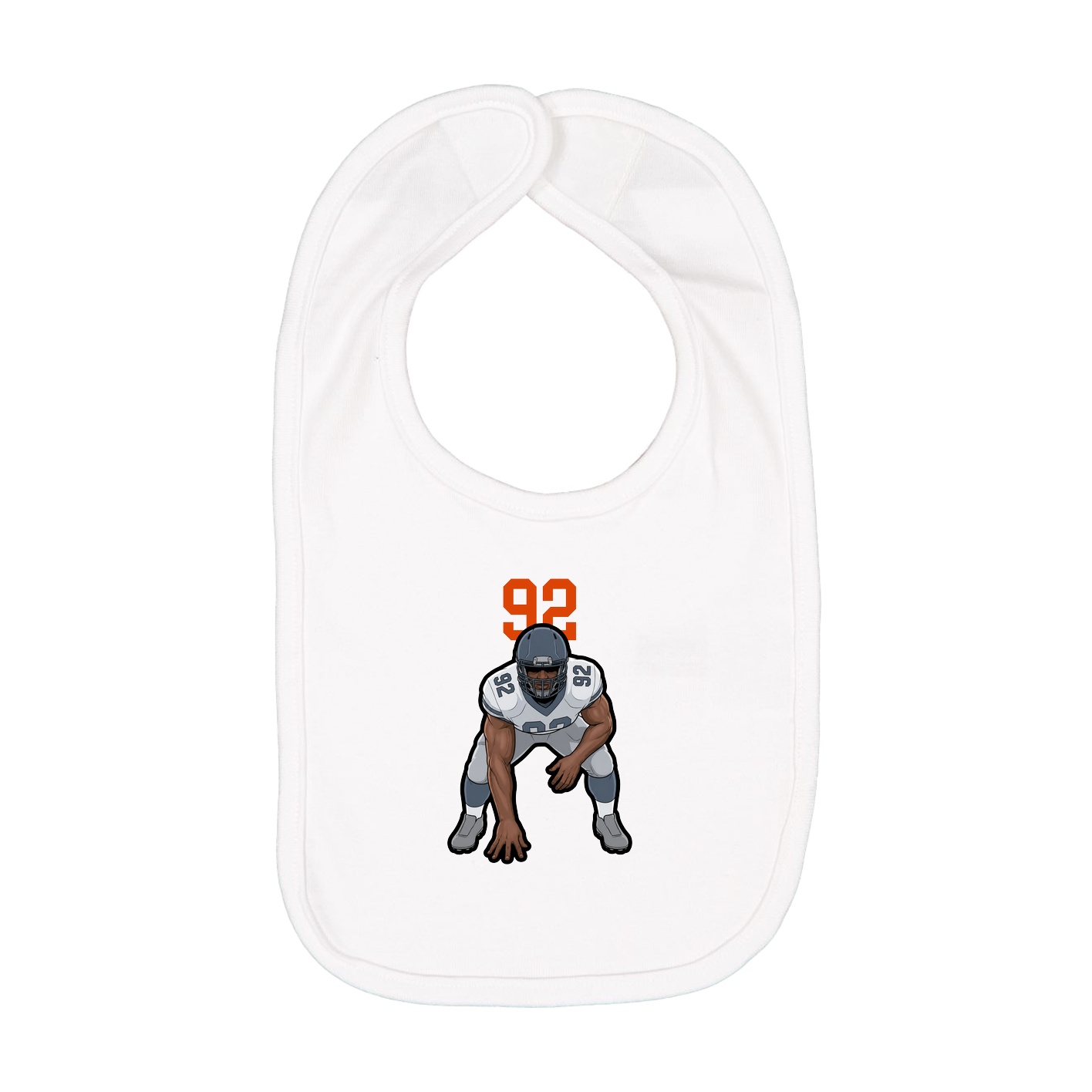Infant Bib — Number Top in White
