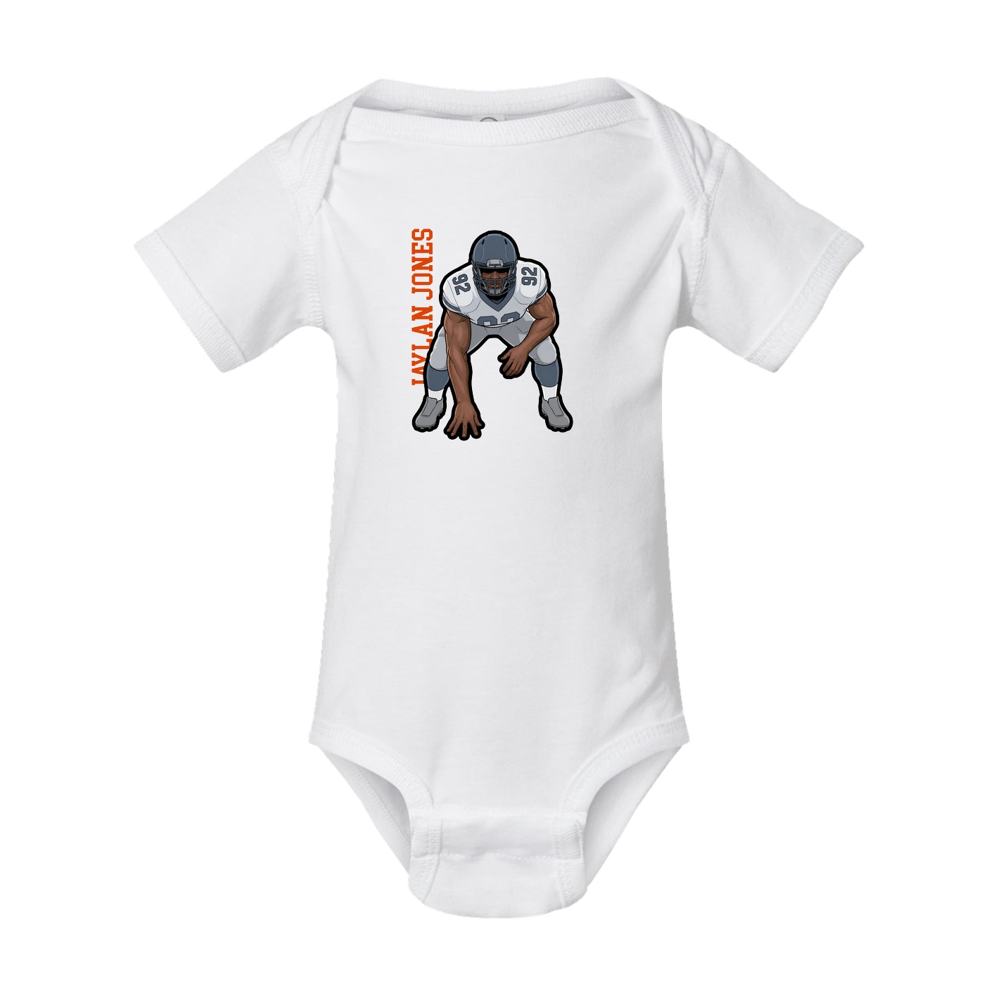 Baby Onesie — Name Vertical in White