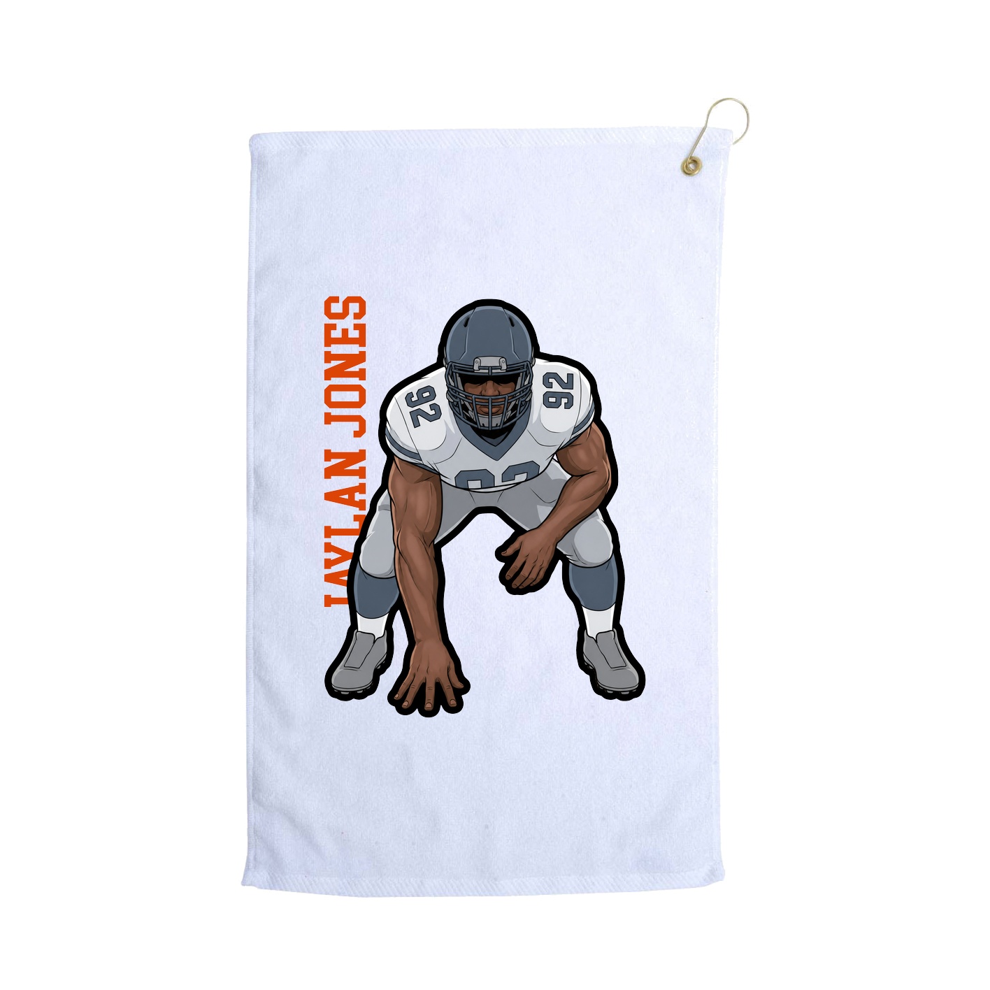 Golf Towel — Name Vertical in White