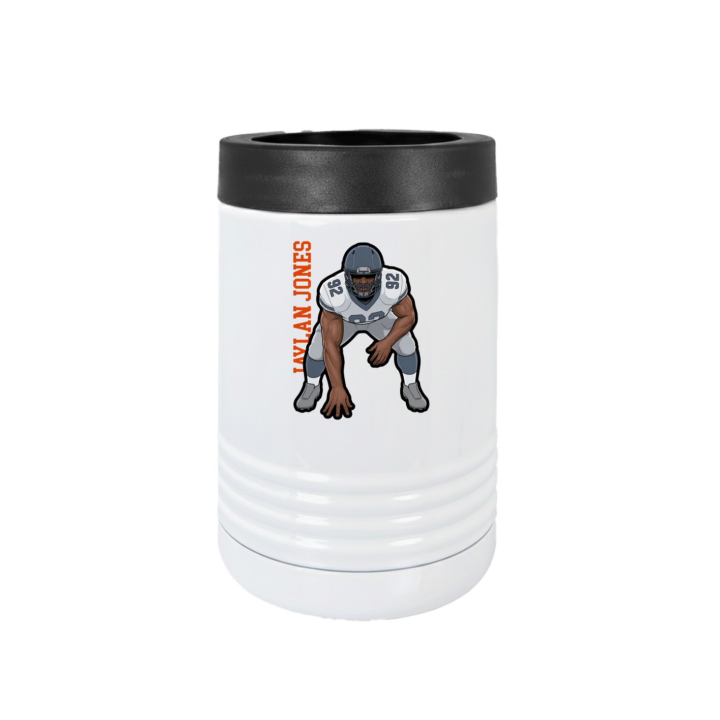 Beverage Holder — Name Vertical in White