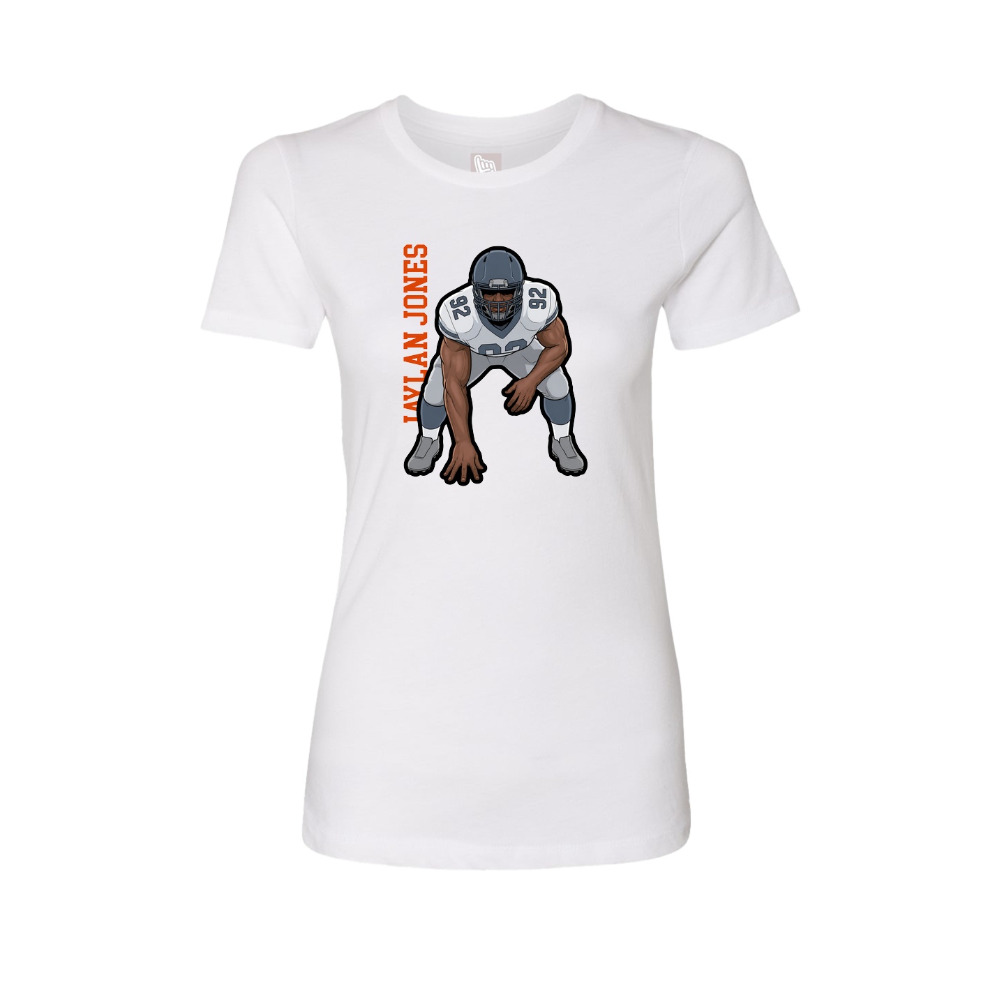 Fitted Women's Tee — Name Vertical in White