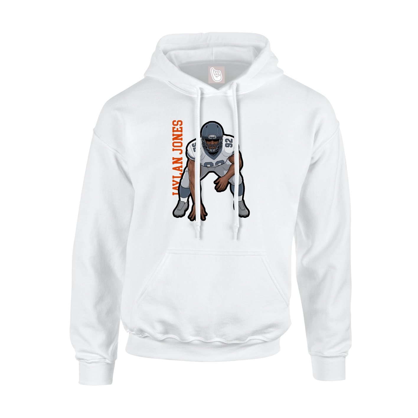 Hoodie — Name Vertical in White