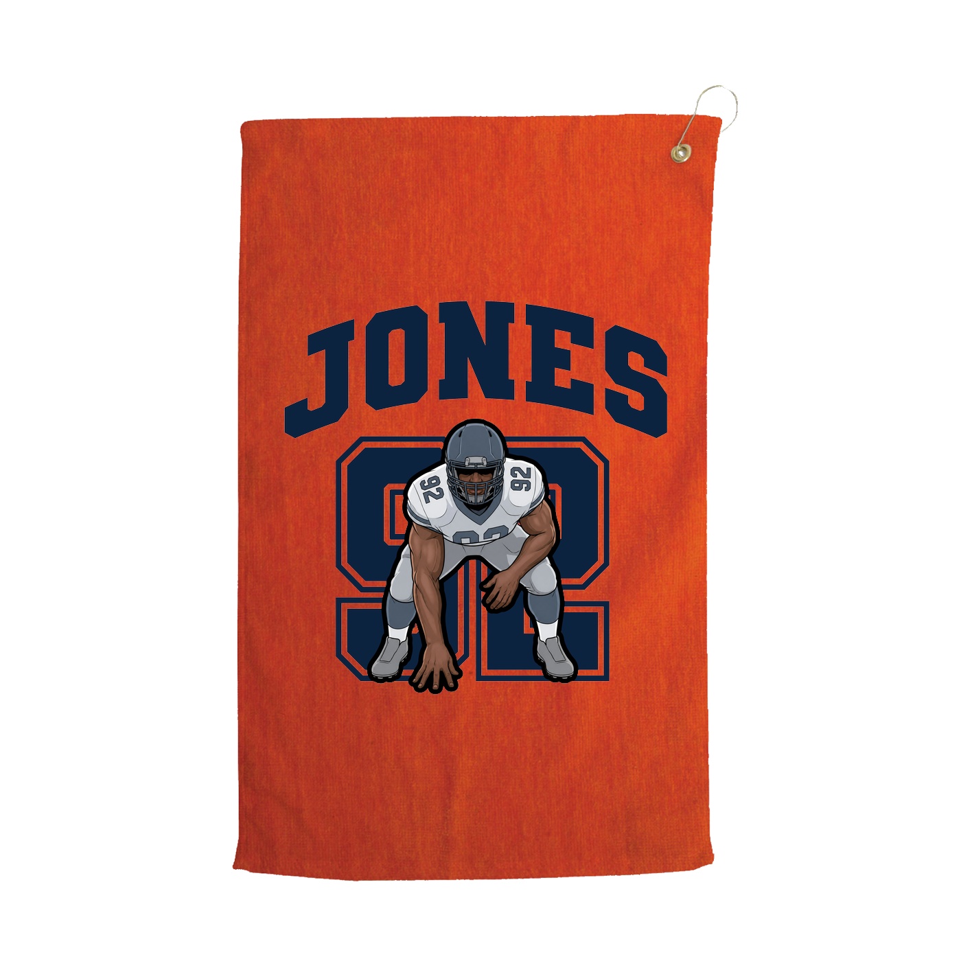Golf Towel — Number in Orange