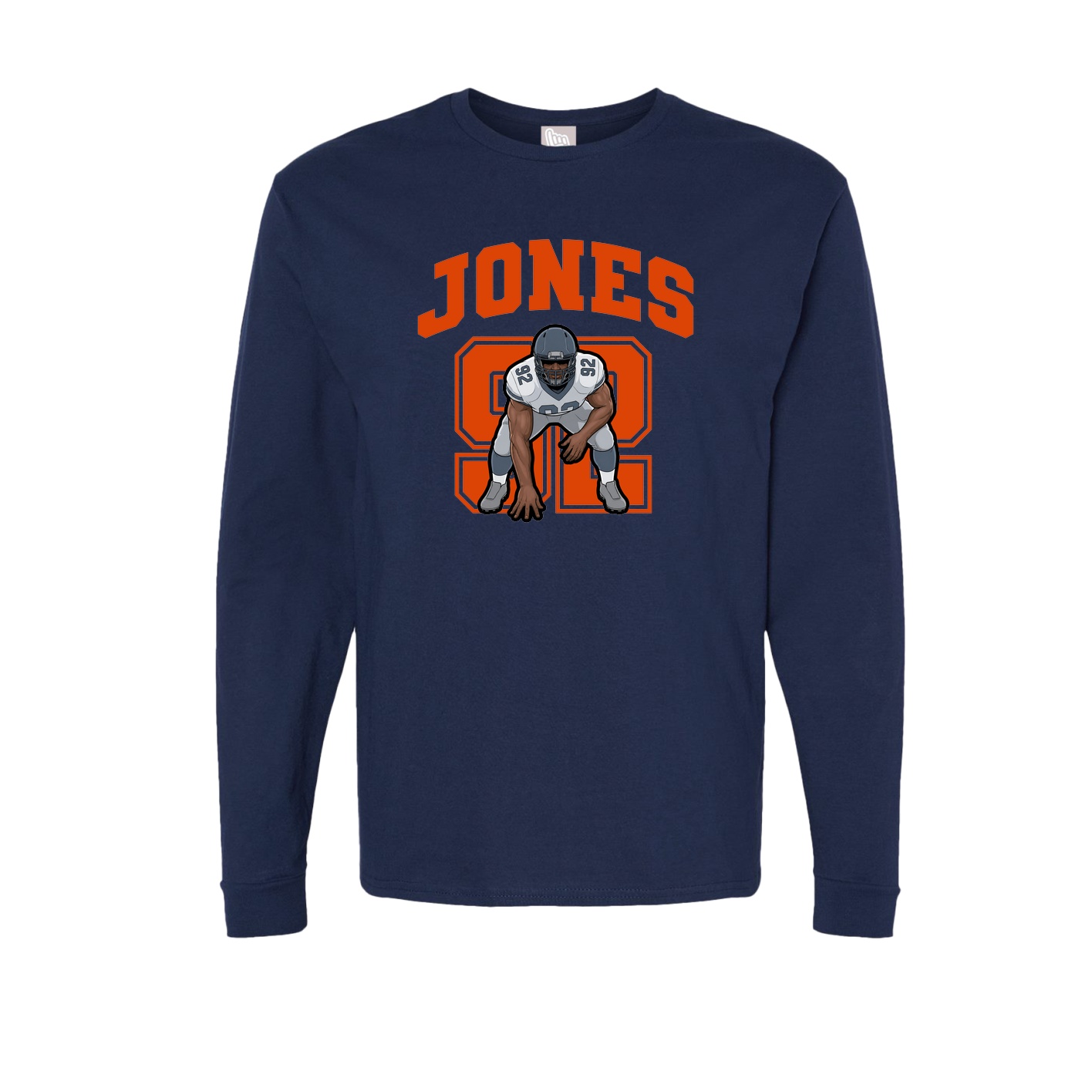 Long Sleeve Tee — Number in Navy