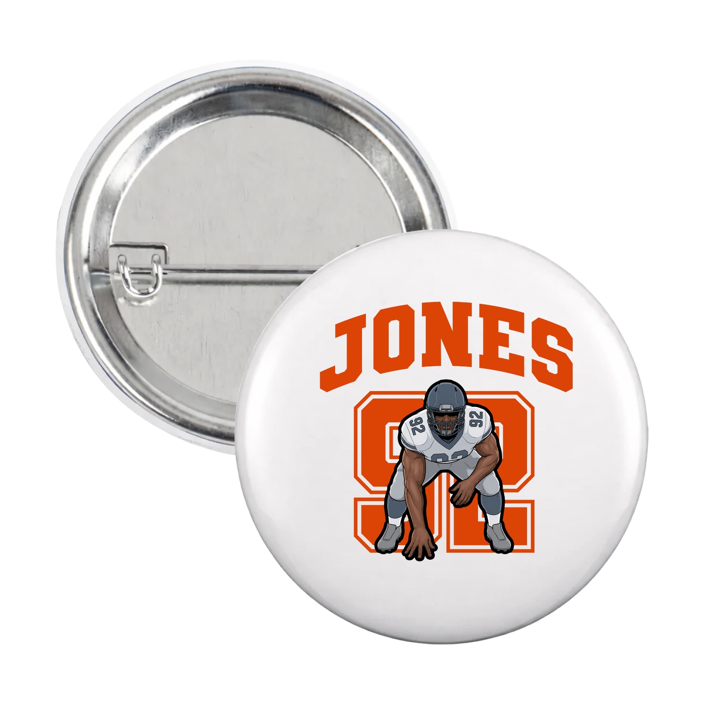Game Day Button — Number in White