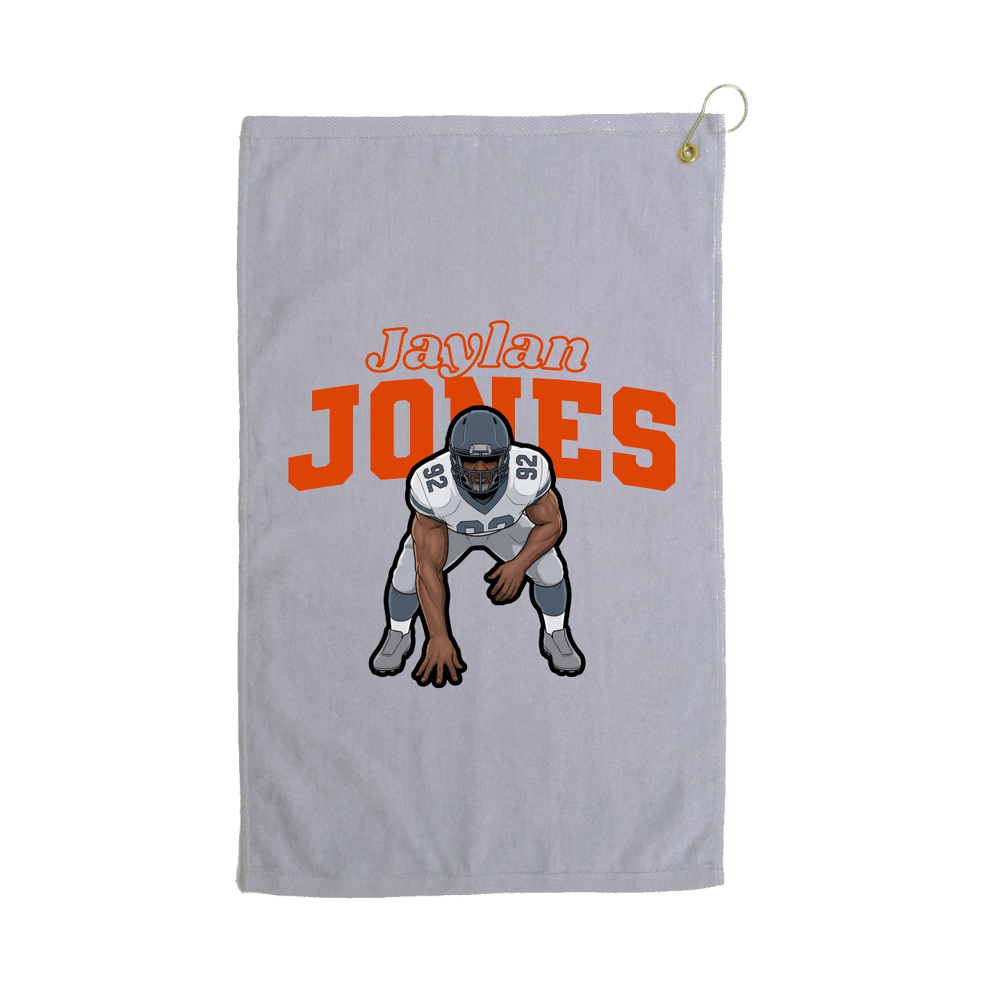 Golf Towel — Name Arch in Grey