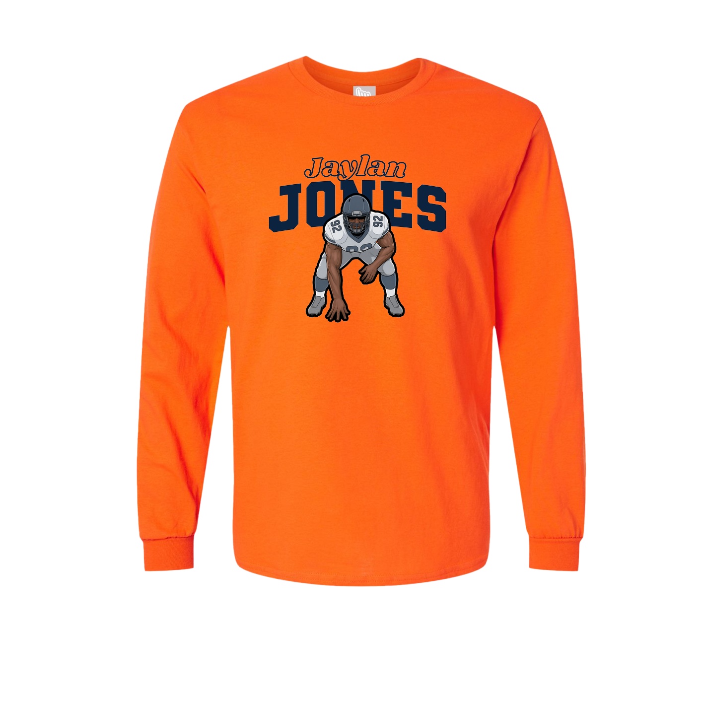 Long Sleeve Tee — Name Arch in Orange