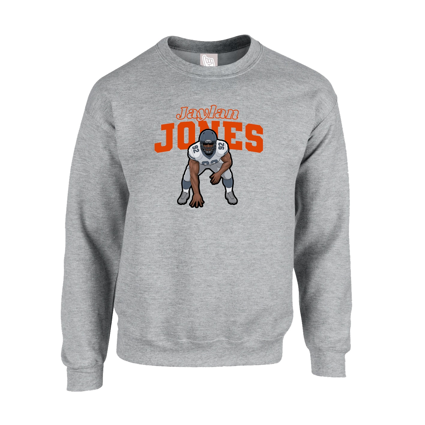 Fleece Crew — Name Arch in Grey
