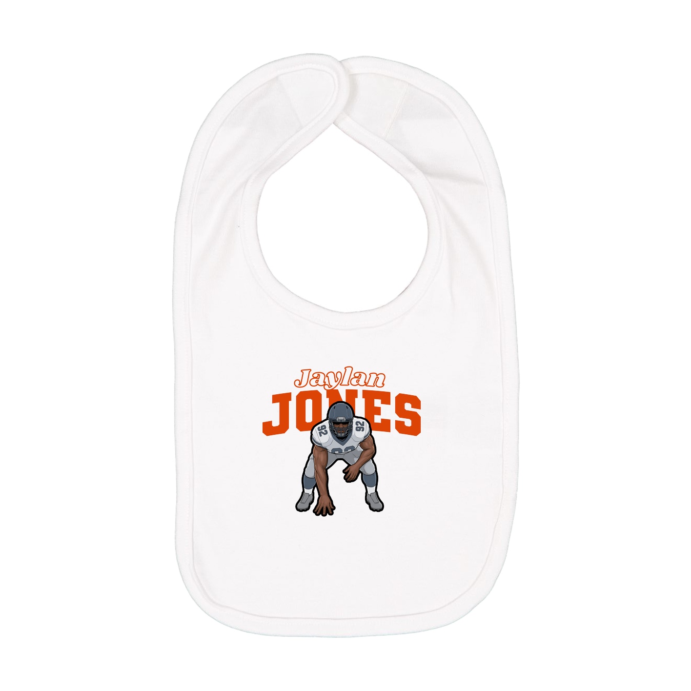 Infant Bib — Name Arch in White