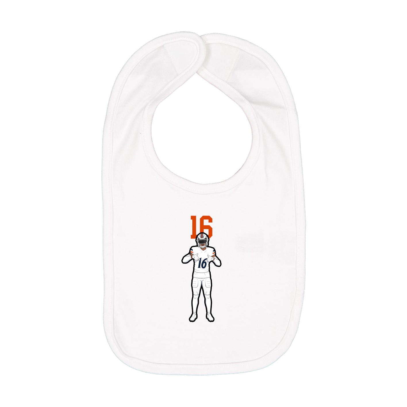 Infant Bib — Number Top in White