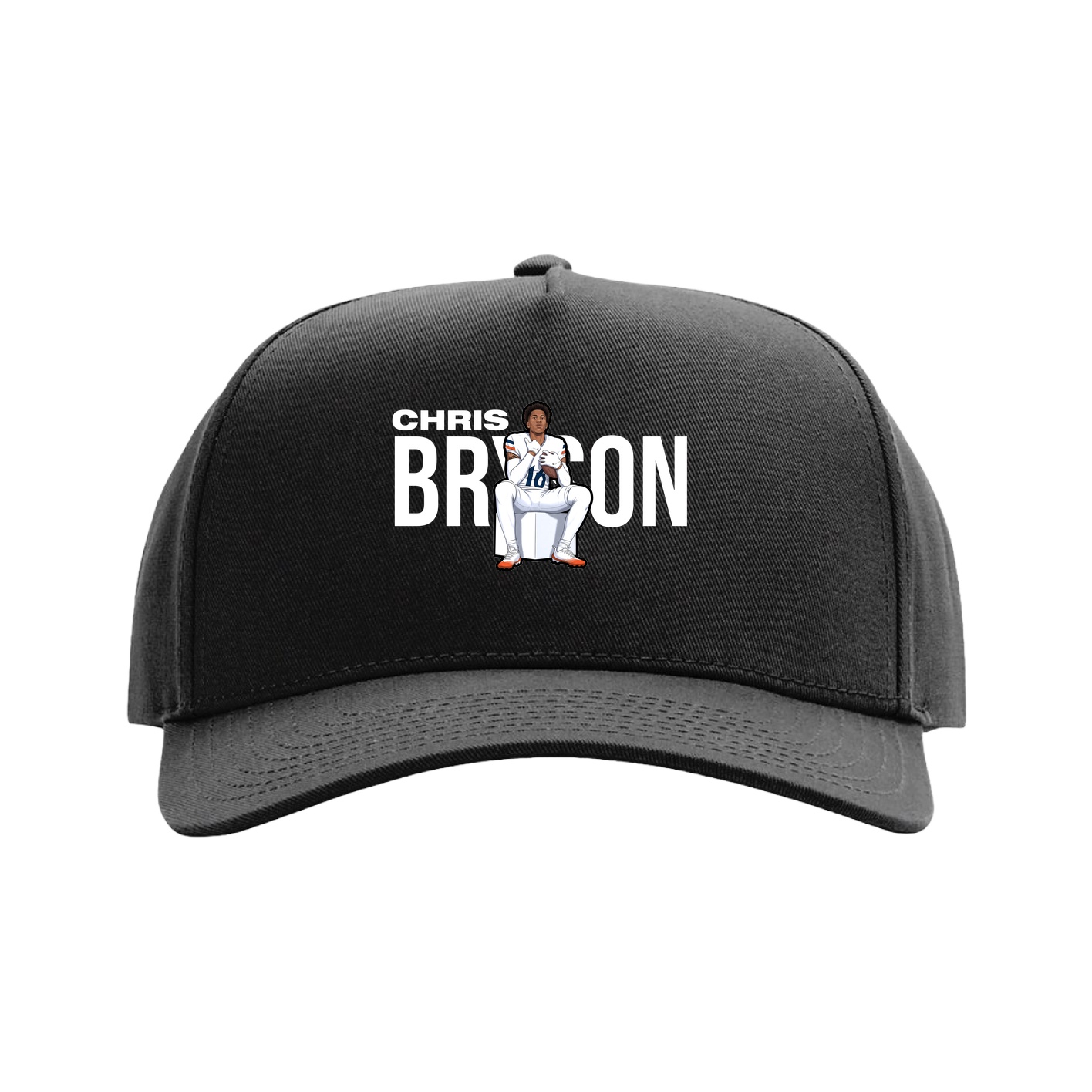 Full Fabric Five-Panel Champ Cap — Player Name in Black