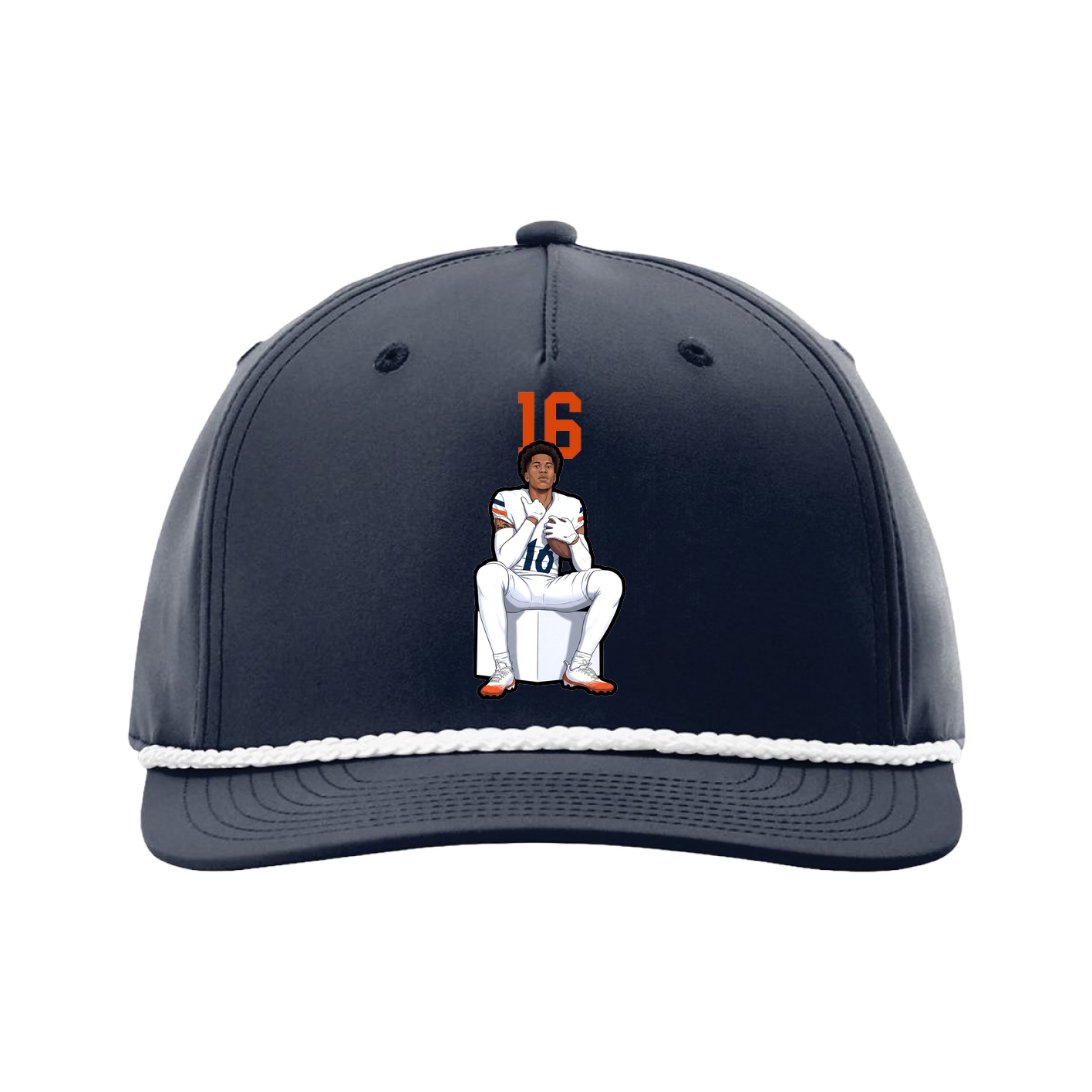 Five-Panel Classic Rope Cap — Number Top in Navy