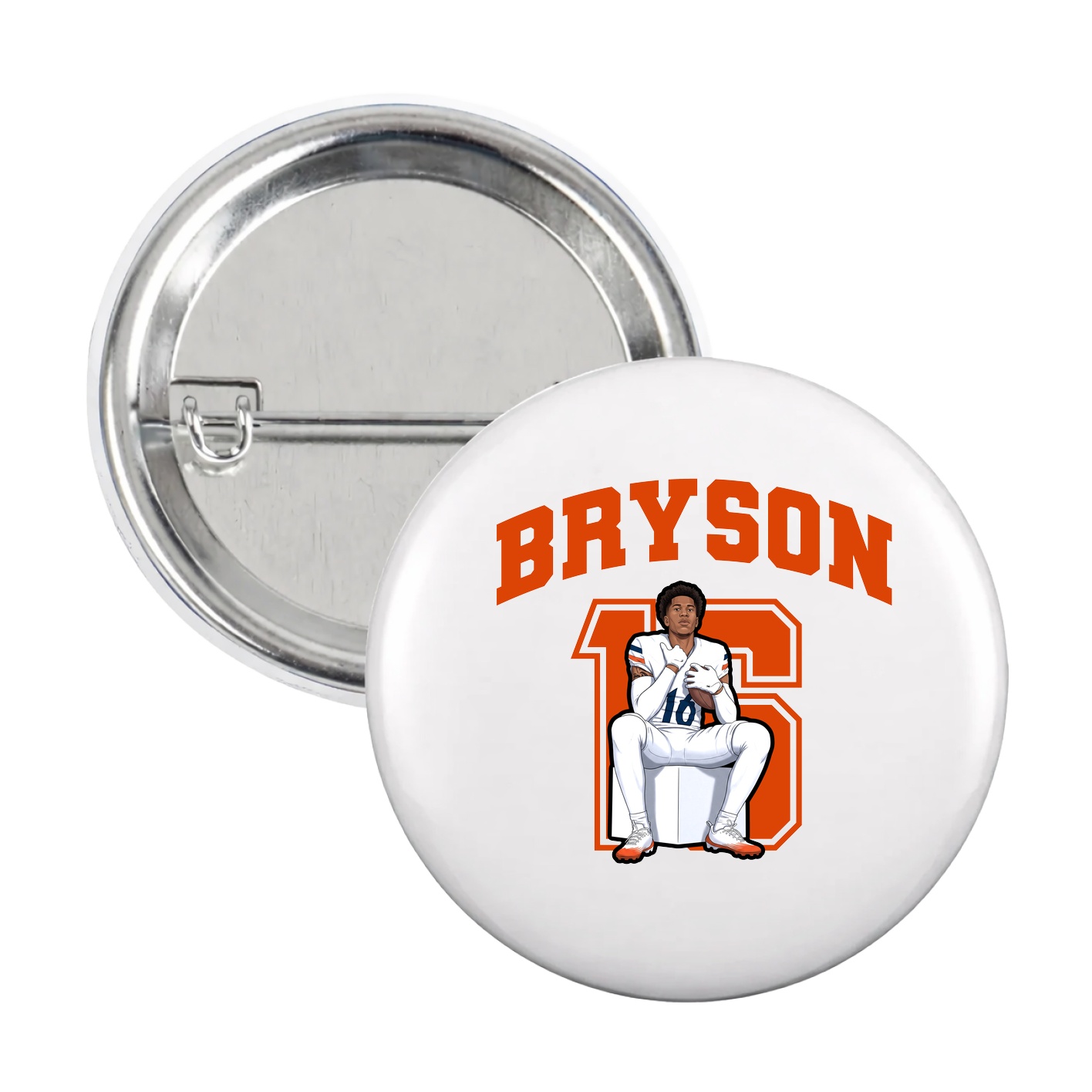 Game Day Button — Number in White