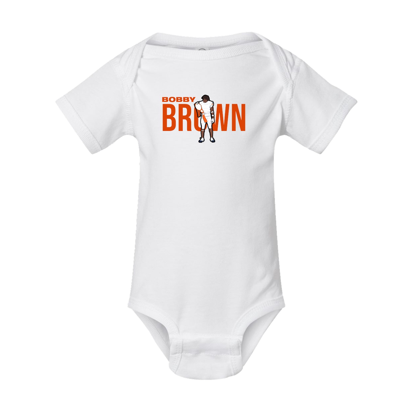 Baby Onesie — Player Name in White