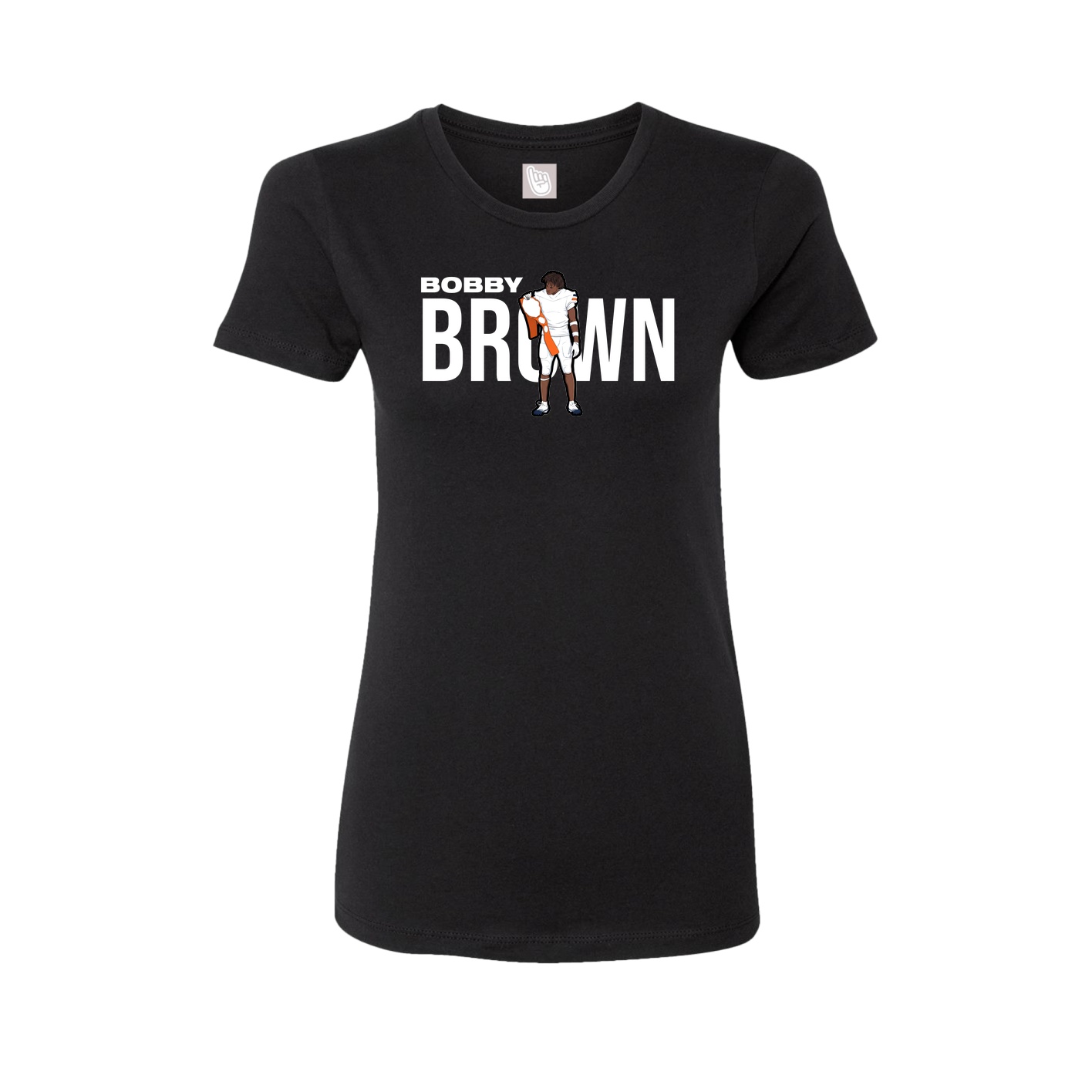 Fitted Women's Tee — Player Name in Black