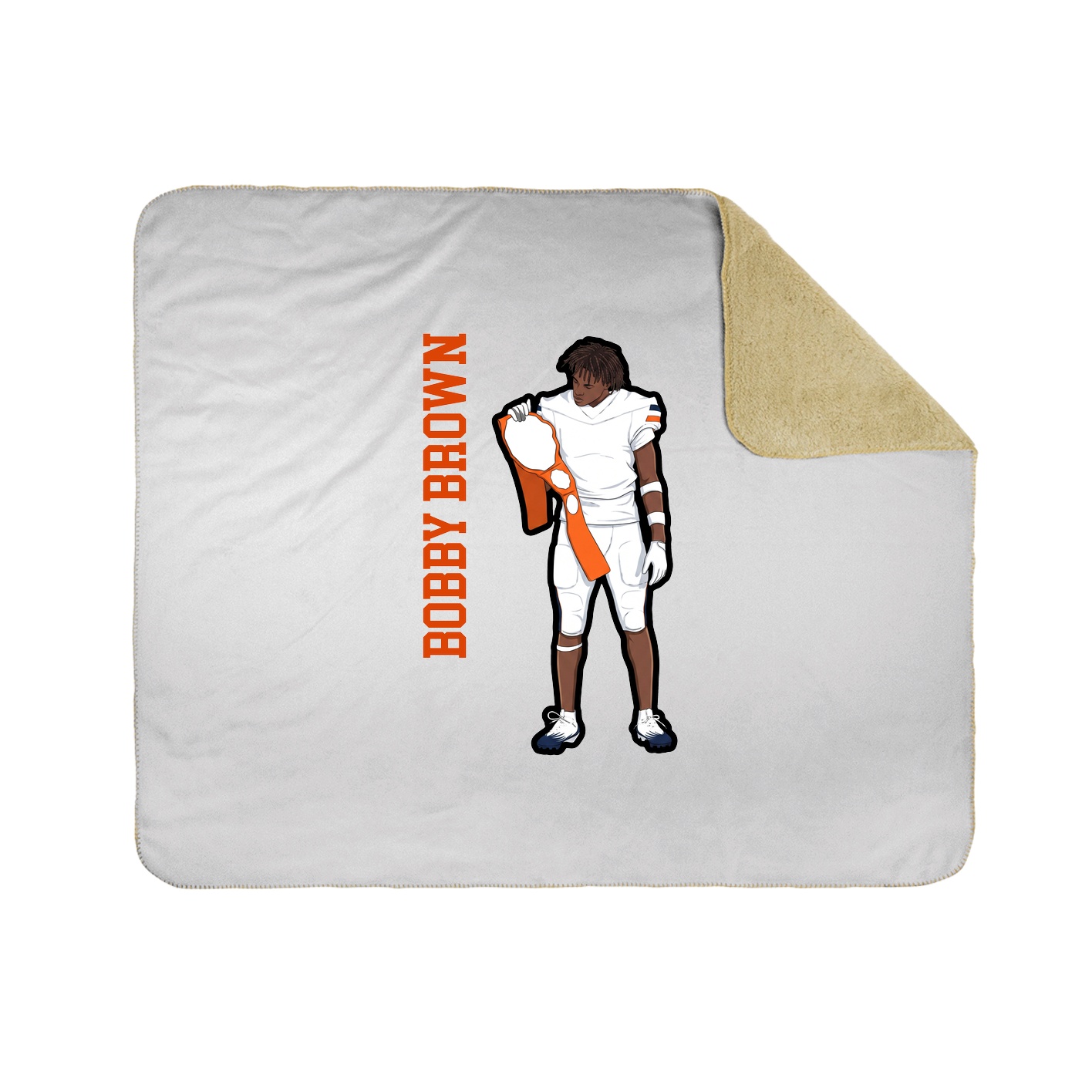Throw Blanket — Name Vertical in White
