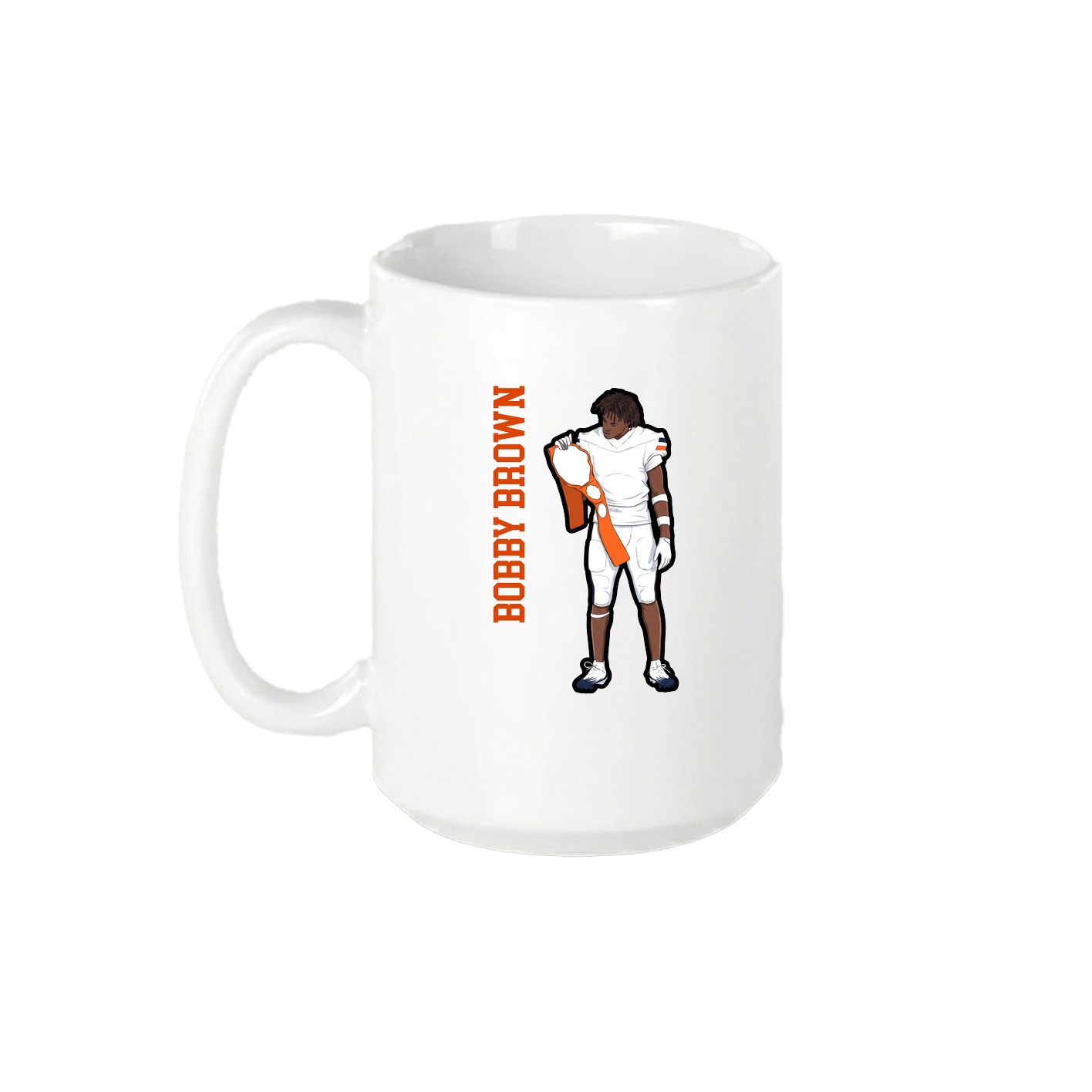 15oz Coffee Mug — Name Vertical in White