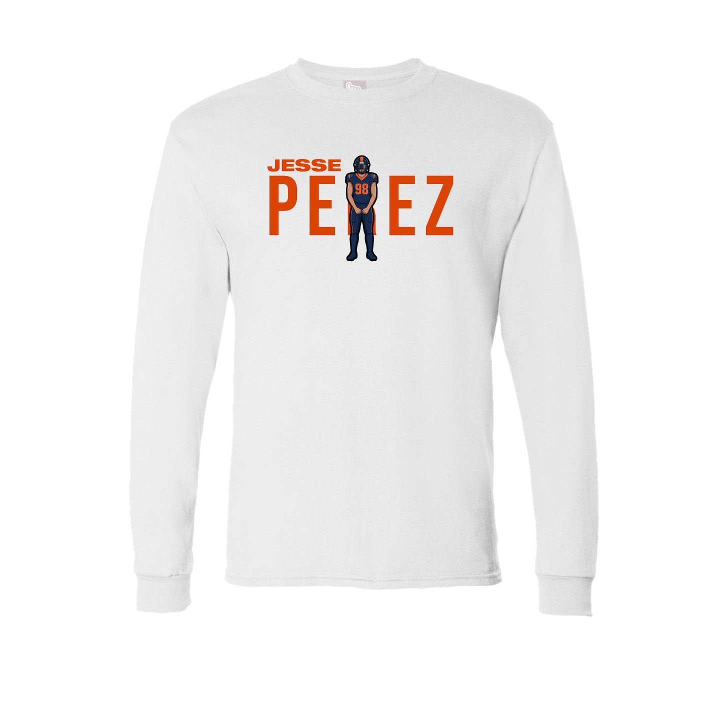Long Sleeve Tee — Player Name in White