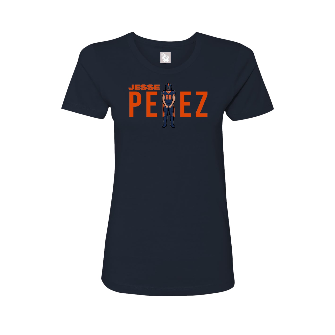 Fitted Women's Tee — Player Name in Navy