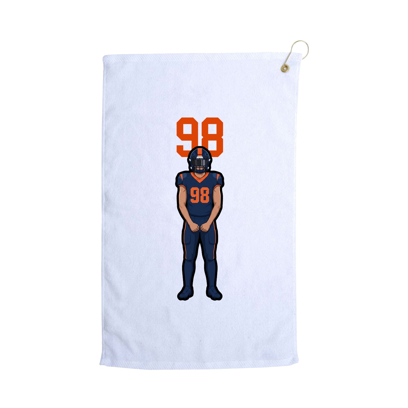 Golf Towel — Number Top in White