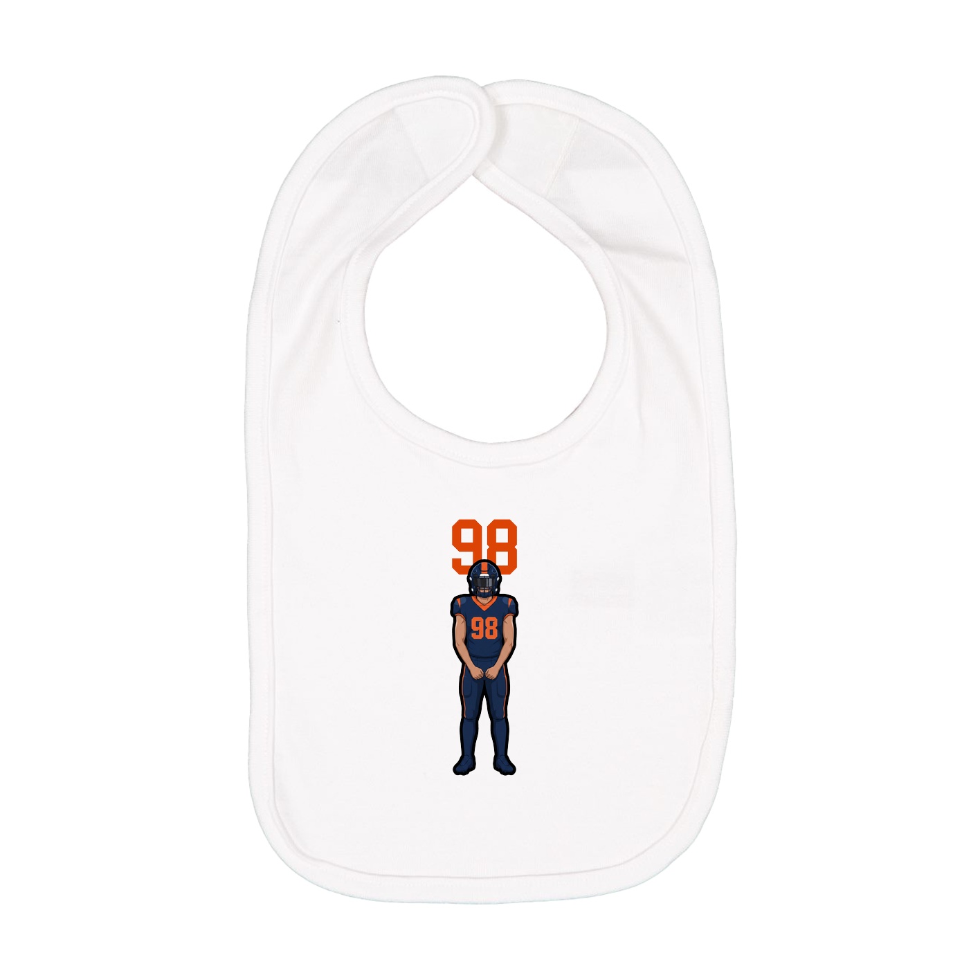 Infant Bib — Number Top in White