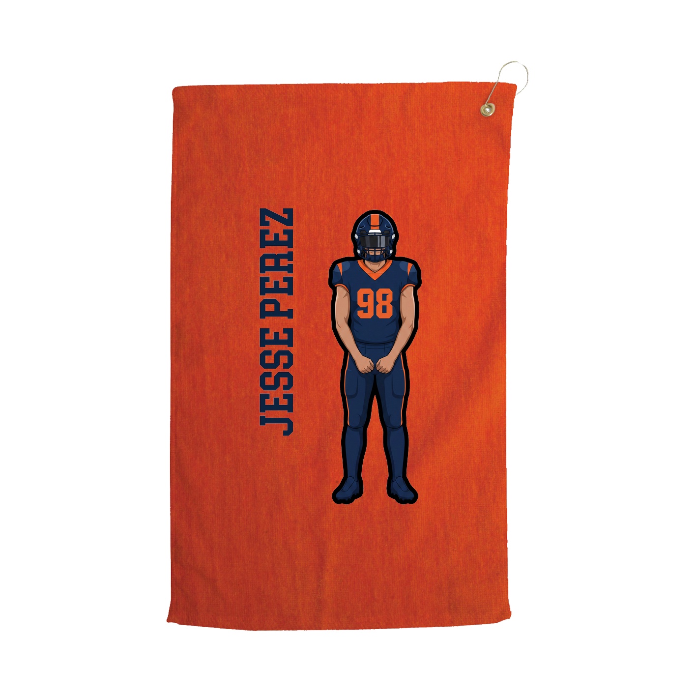 Golf Towel — Name Vertical in Orange