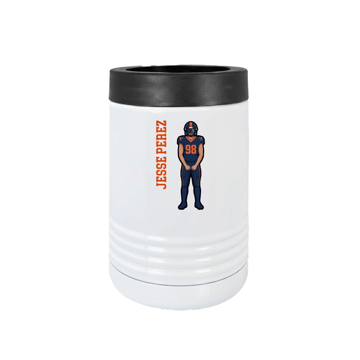 Beverage Holder — Name Vertical in White