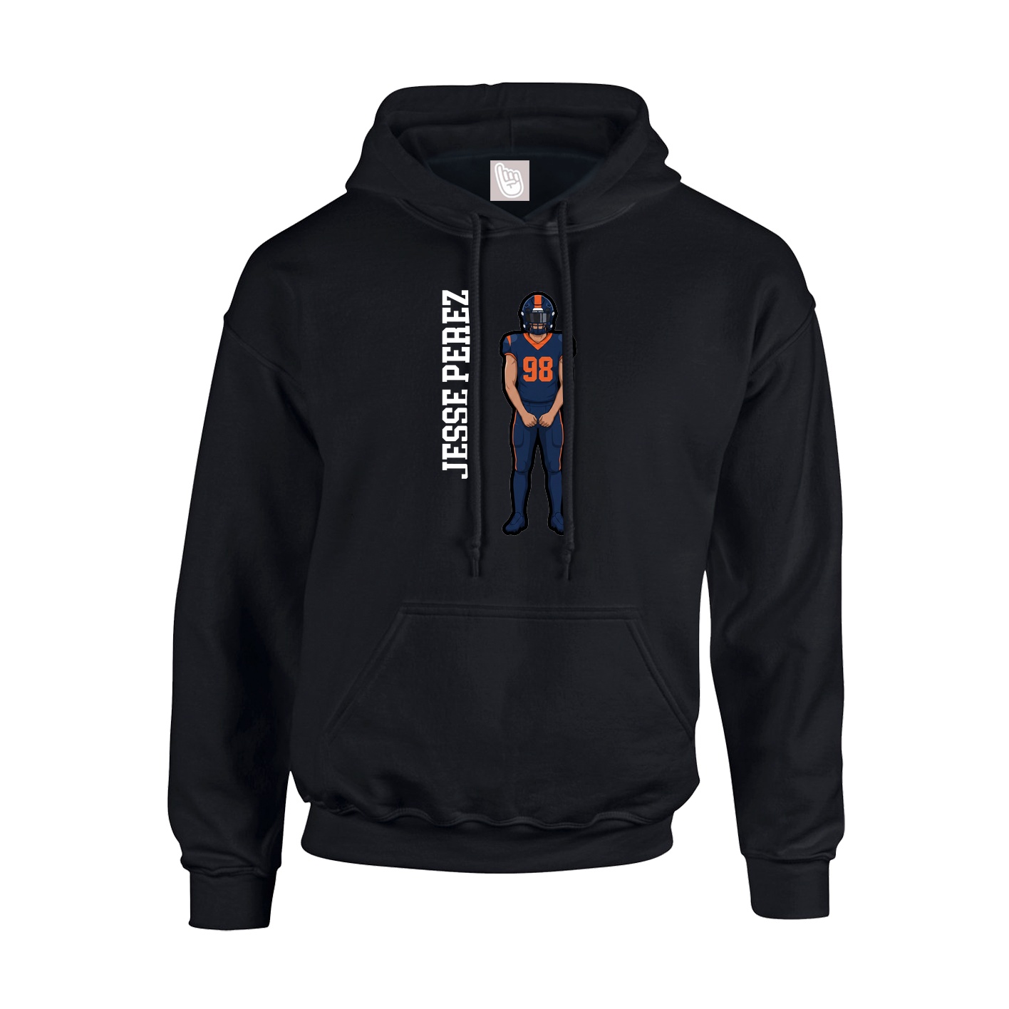 Hoodie — Name Vertical in Black