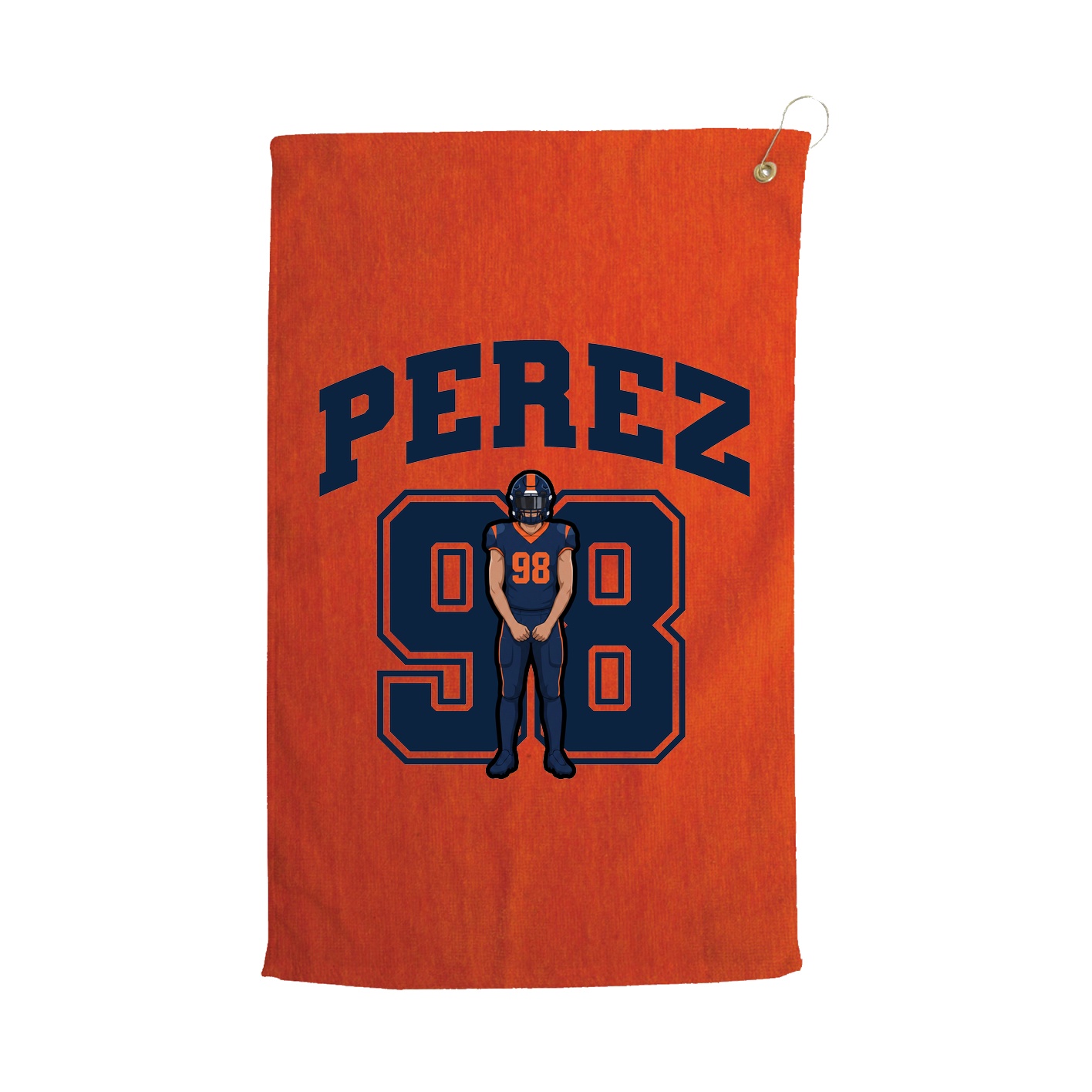 Golf Towel — Number in Orange