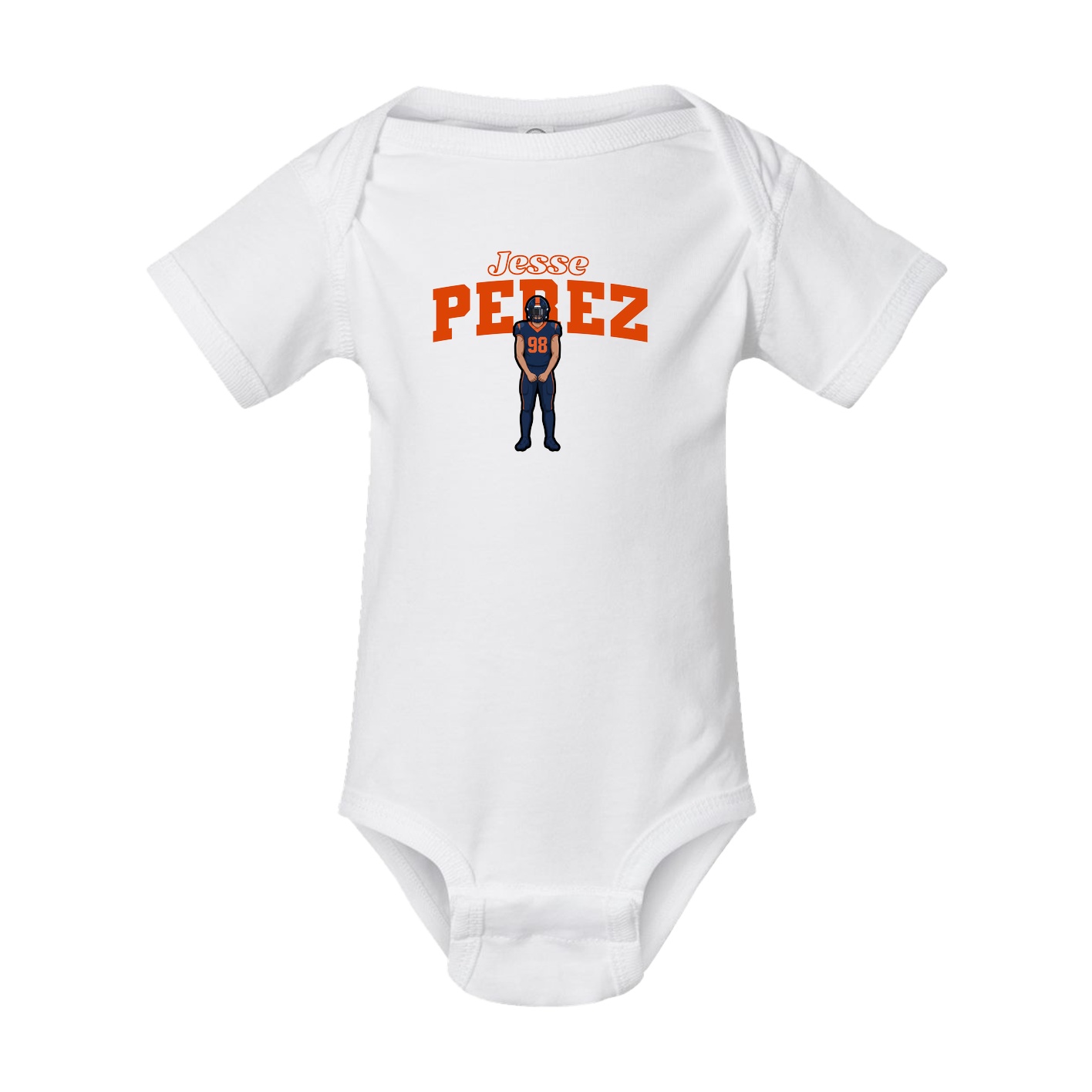 Baby Onesie — Name Arch in White