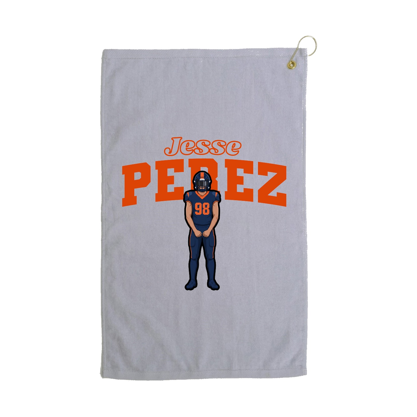 Golf Towel — Name Arch in Grey