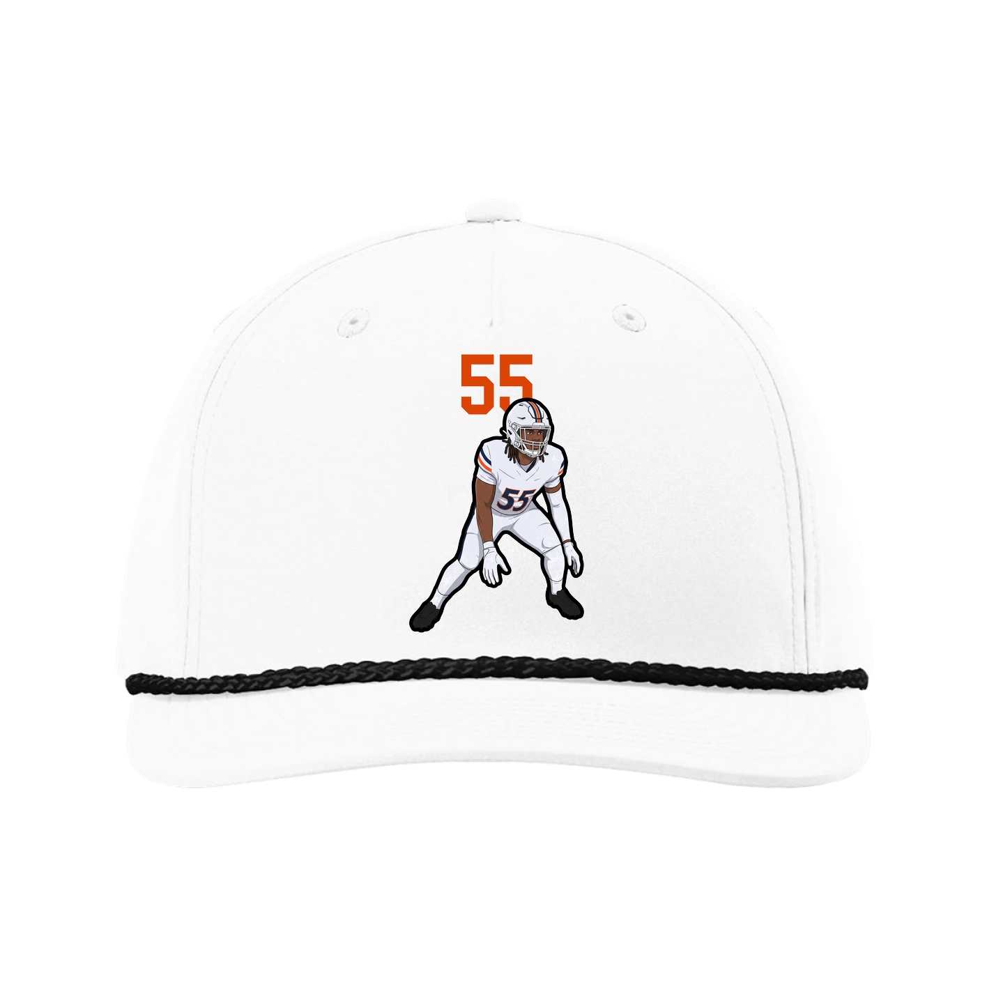 Five-Panel Classic Rope Cap — Number Top in White
