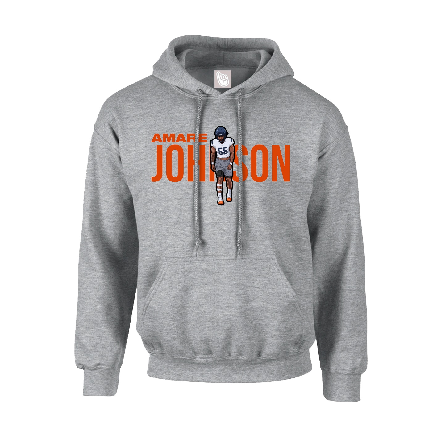 Youth Hoodie — Player Name in Grey