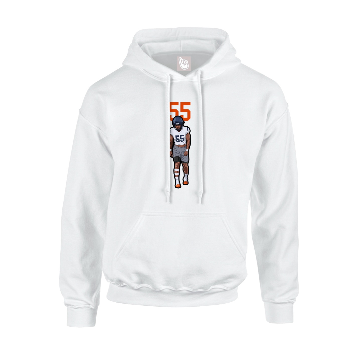 Youth Hoodie — Number Top in White