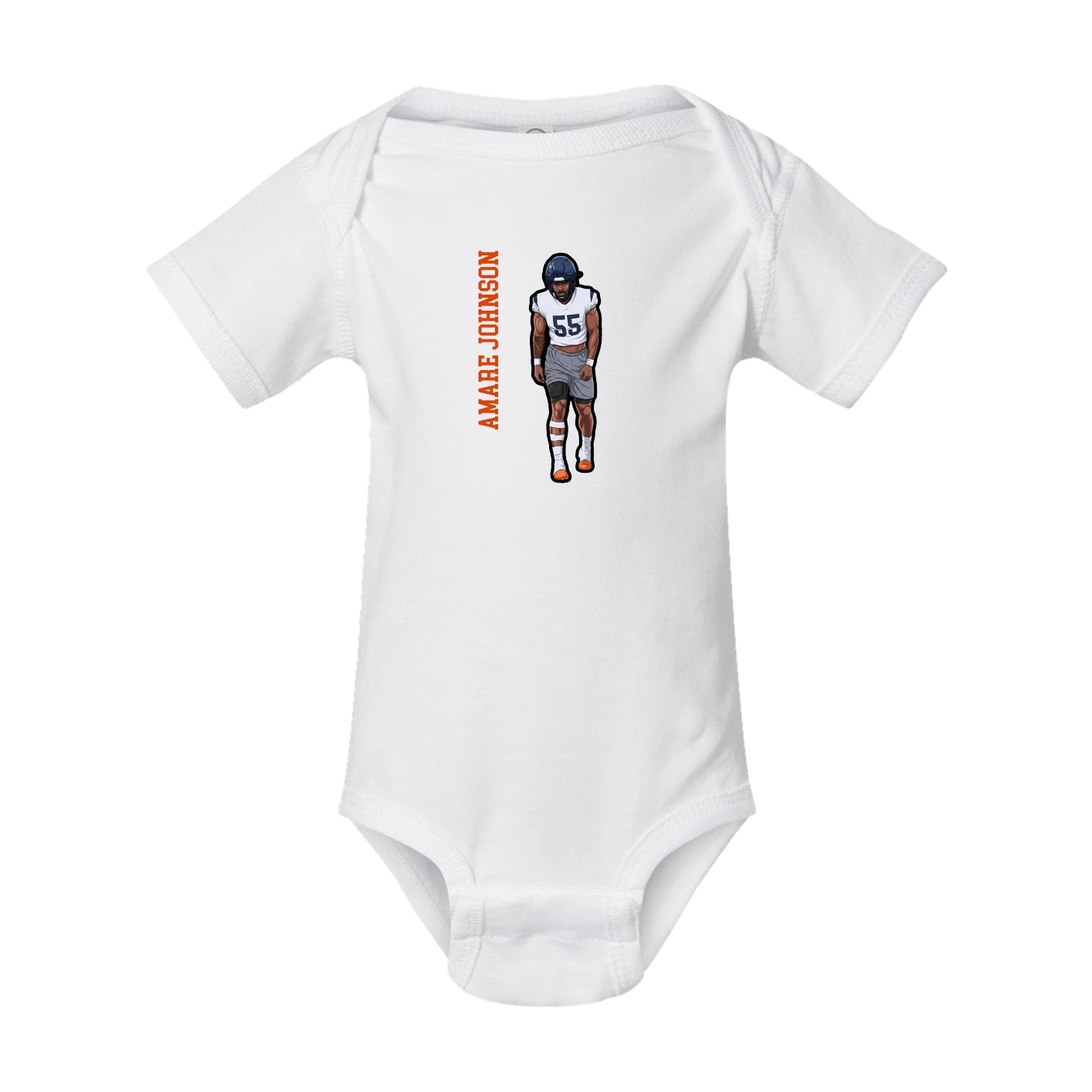 Baby Onesie — Name Vertical in White