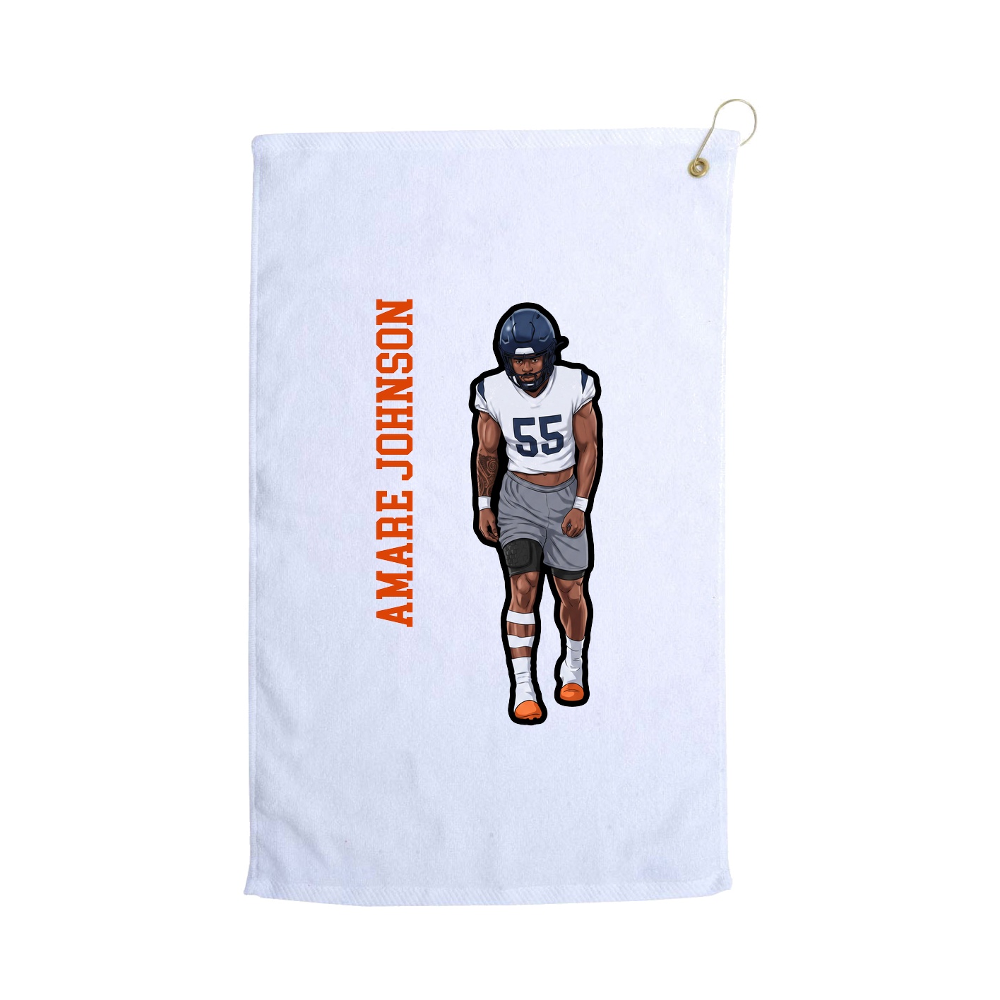Golf Towel — Name Vertical in White
