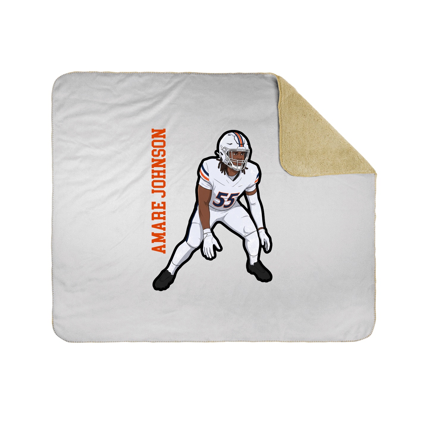 Throw Blanket — Name Vertical in White