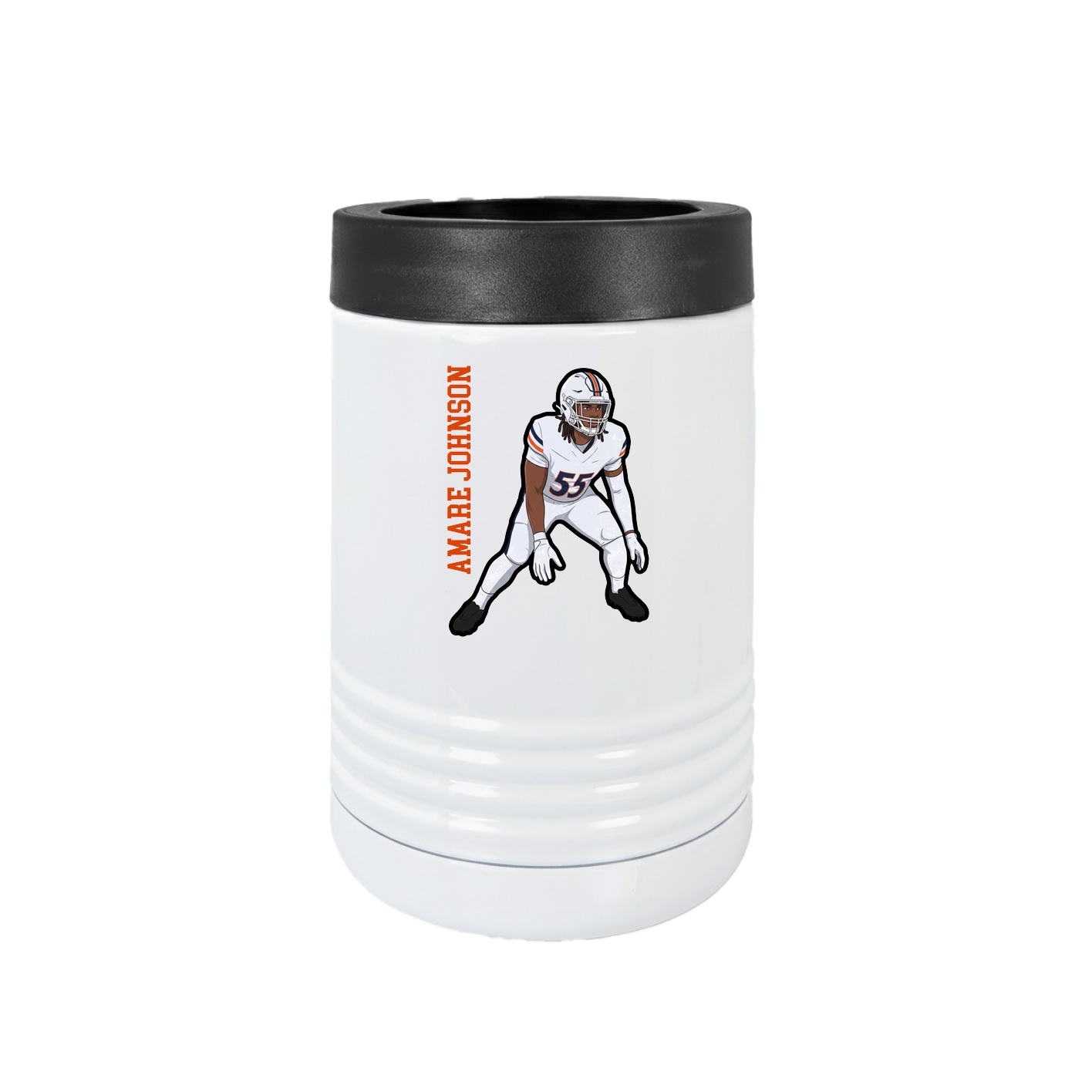 Beverage Holder — Name Vertical in White