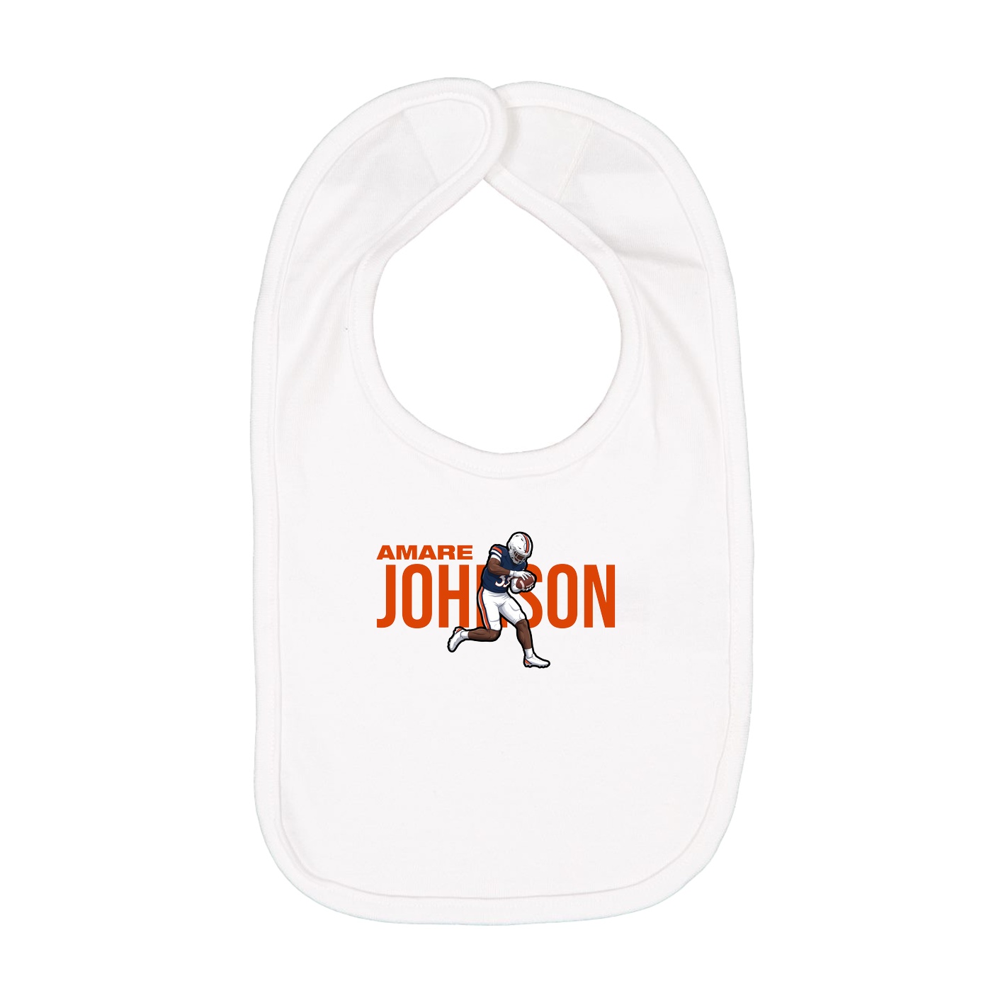 Infant Bib — Player Name in White