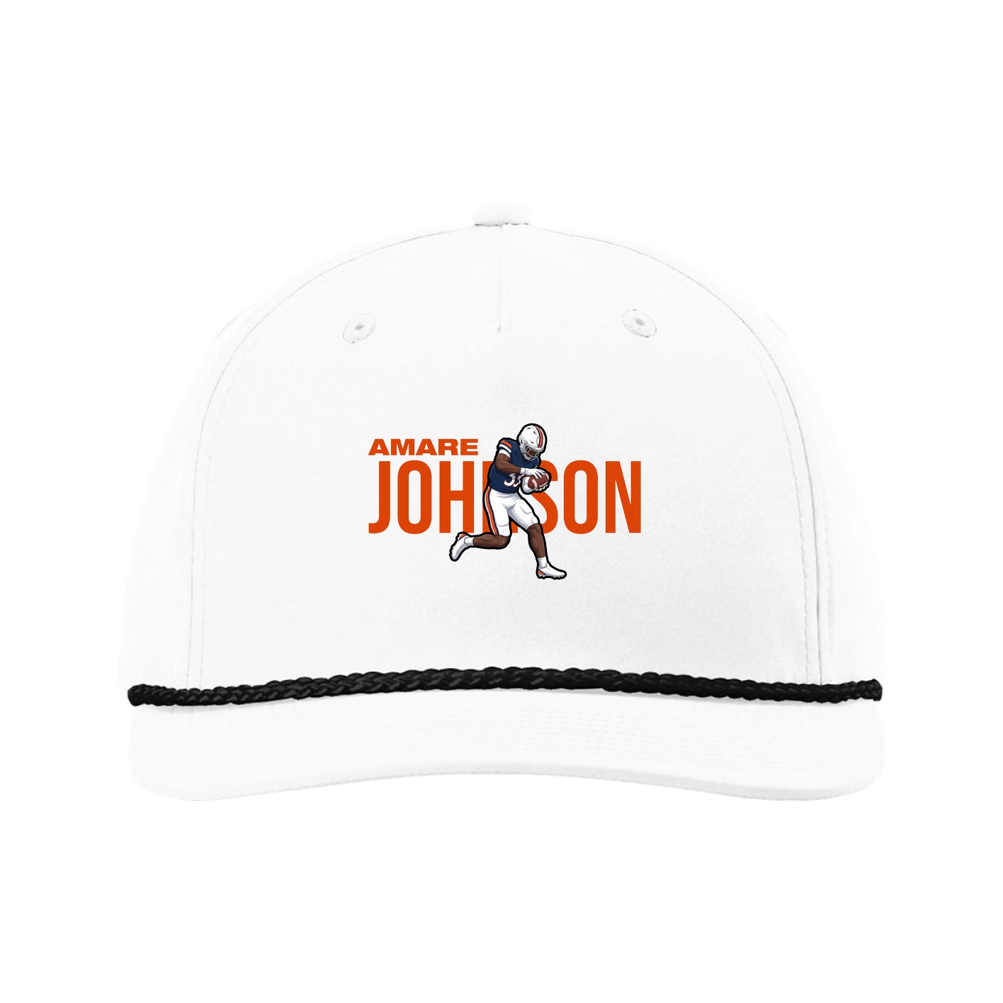 Five-Panel Classic Rope Cap — Player Name in White