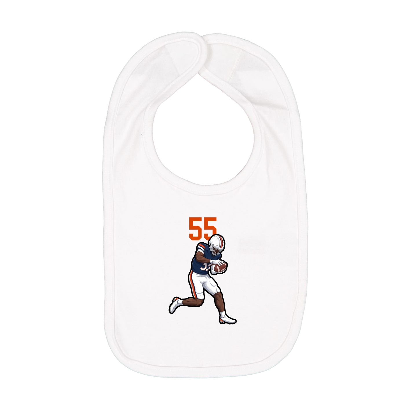 Infant Bib — Number Top in White