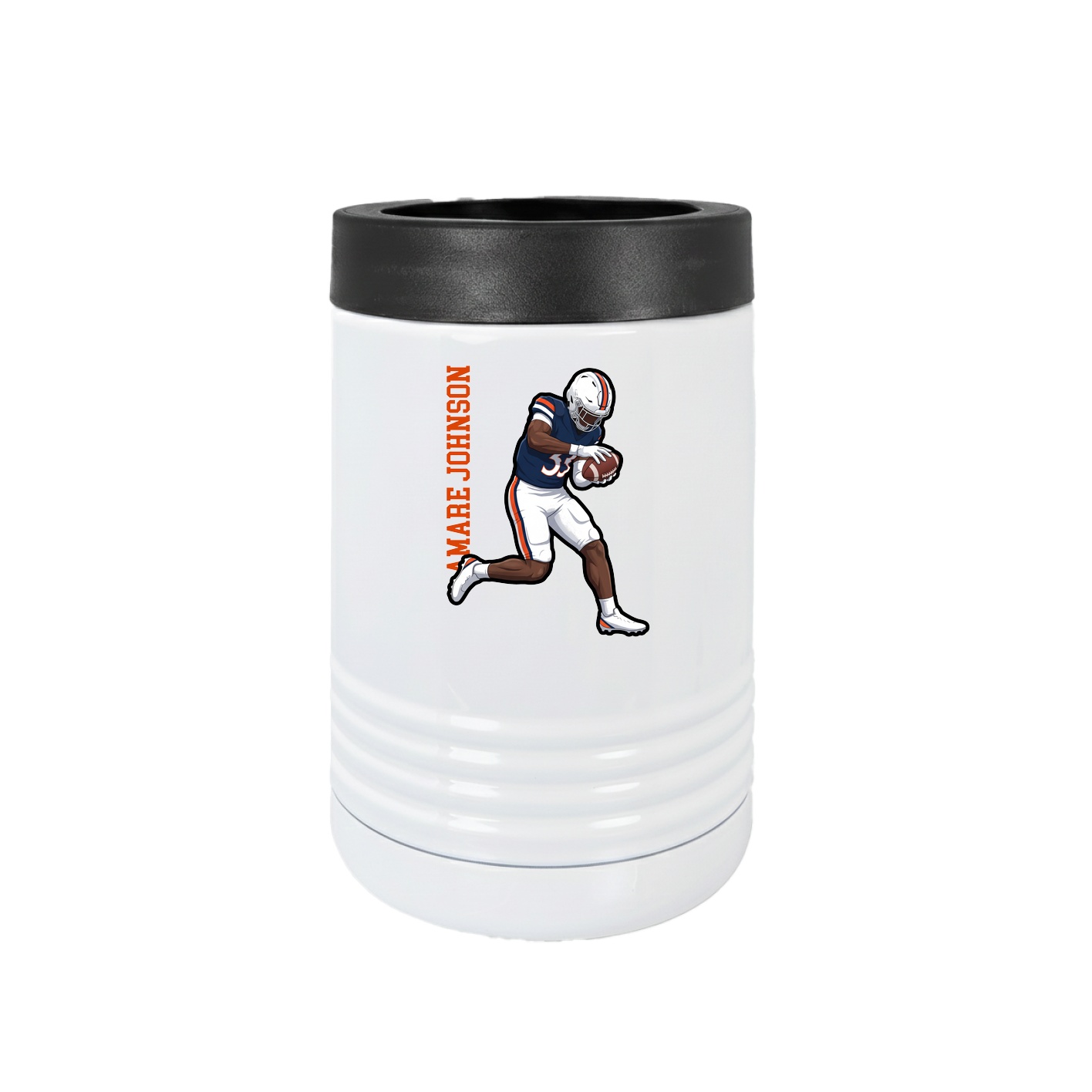 Beverage Holder — Name Vertical in White