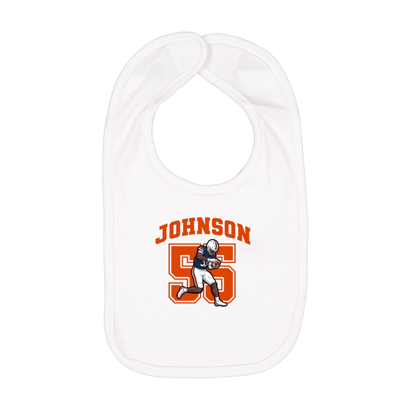 Infant Bib — Number in White