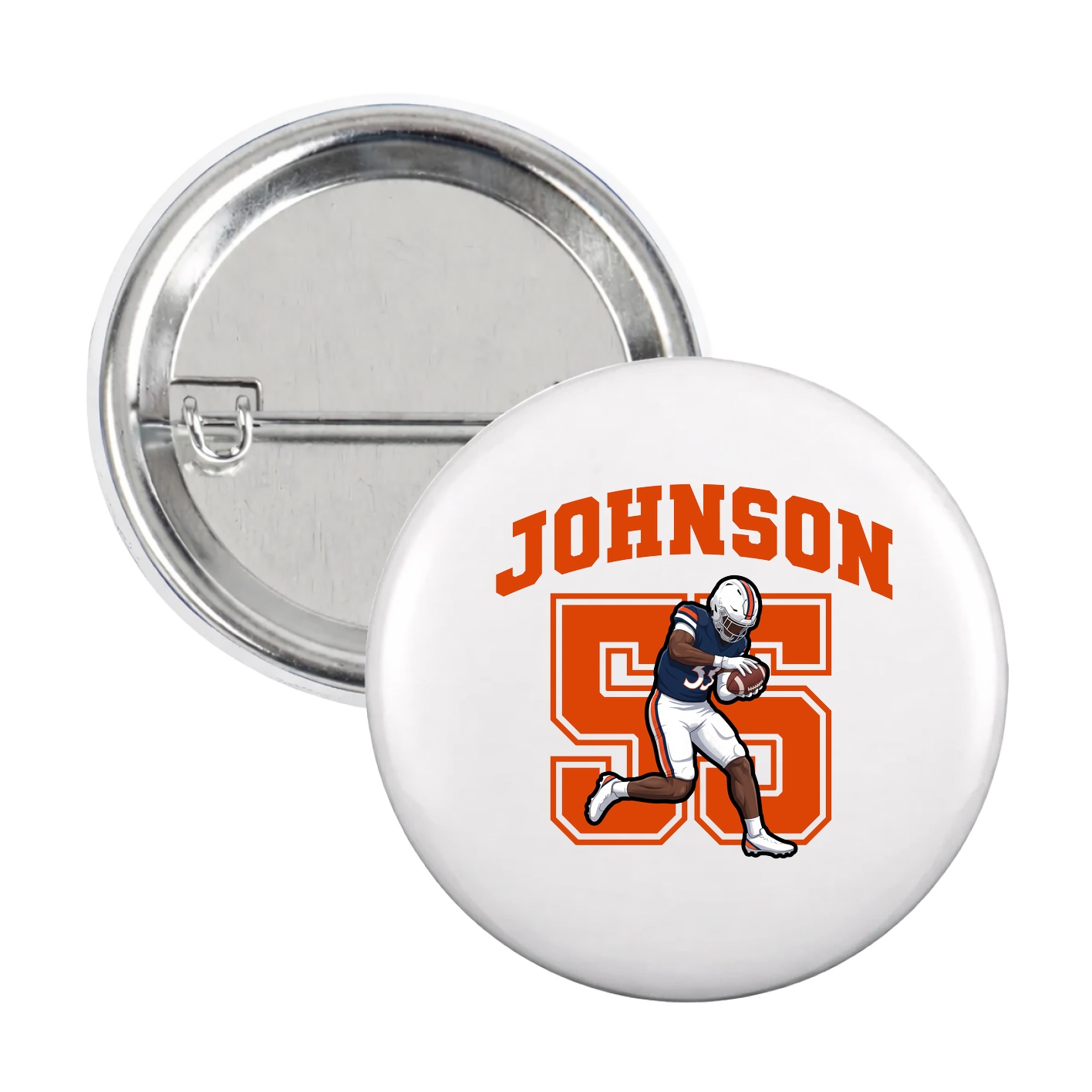 Game Day Button — Number in White