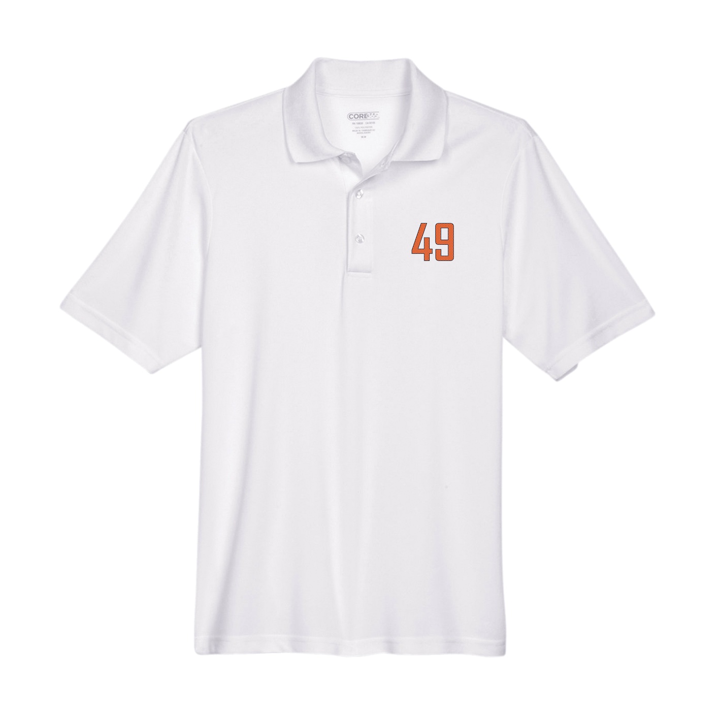 Performance Polo — Front Shirsy in White