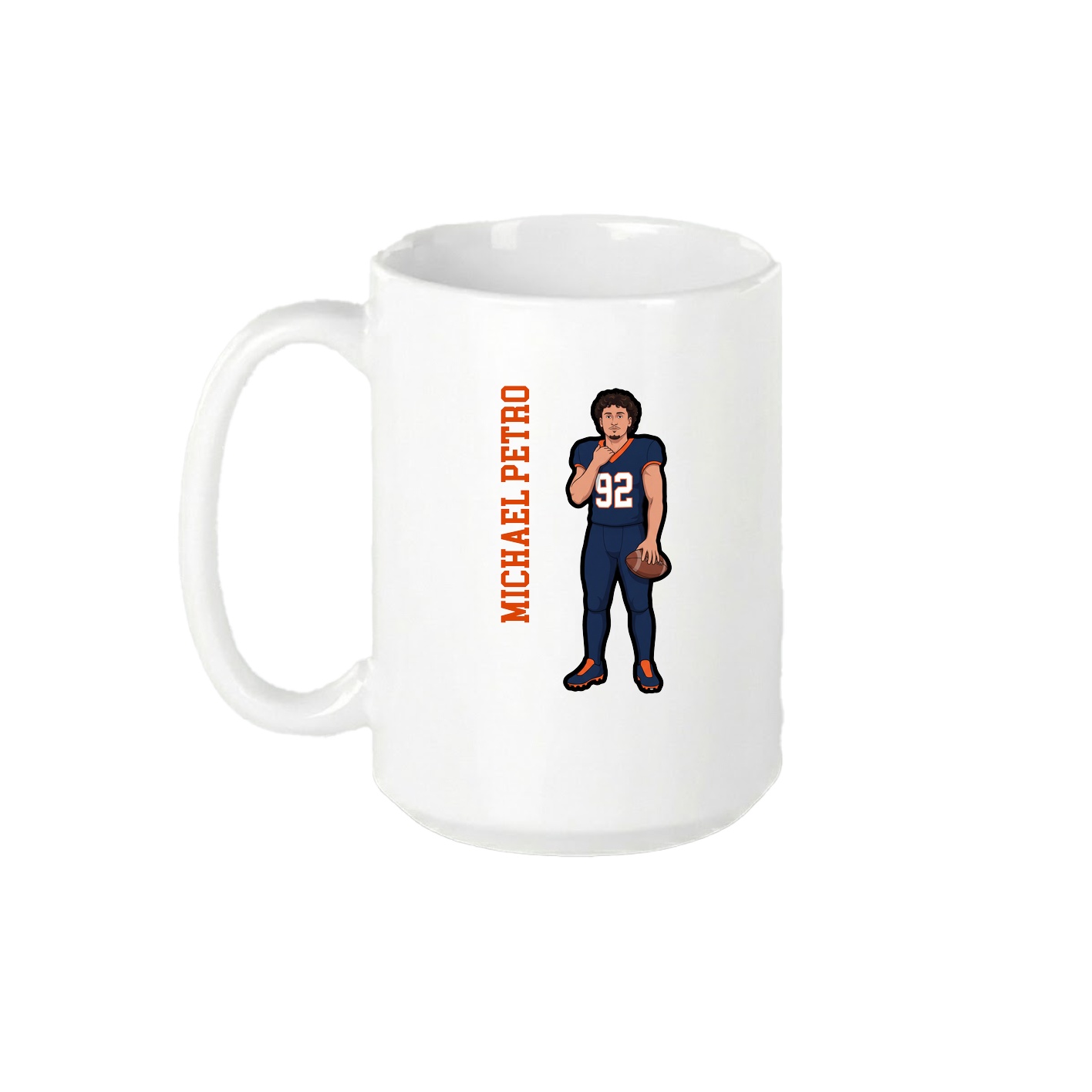 15oz Coffee Mug — Name Vertical in White