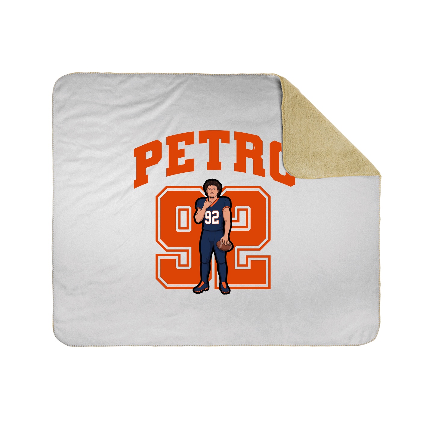 Throw Blanket — Number in White