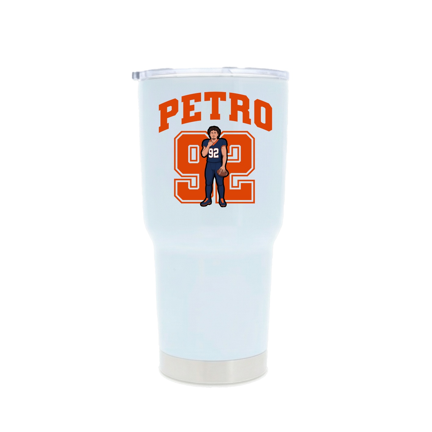 30oz Stainless Steel Tumbler — Number in White